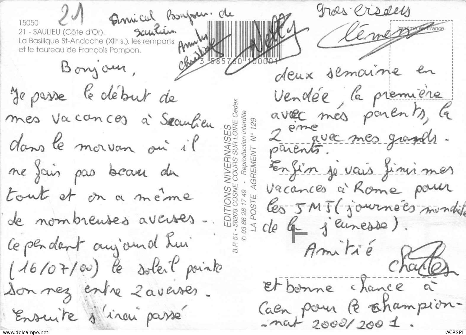 SAULIEU La Basilique St Andoche 1 (scan Recto Verso)MF2783 - Saulieu