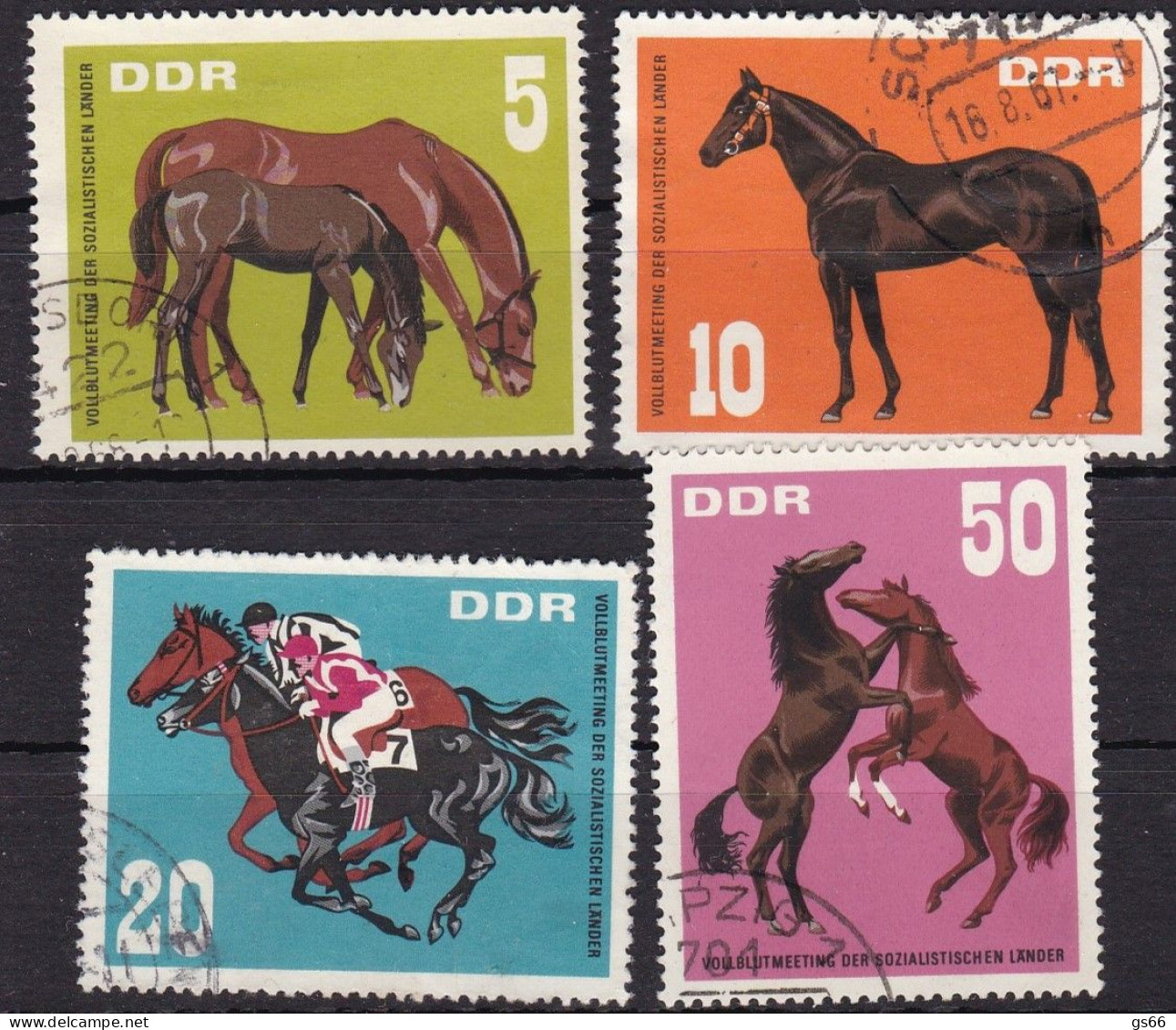 DDR  1967, 1302/05, Used Oo Vollblutmeeting Der Sozialistischen Länder, Hoppegarten. - Oblitérés