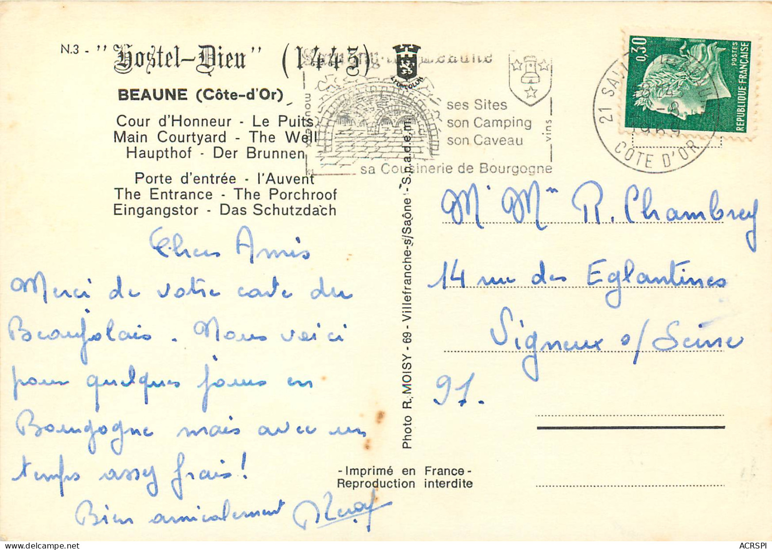 BEAUNE Cour D Honneur Le Puits Hostel Dieu 12(scan Recto Verso)MF2787 - Beaune