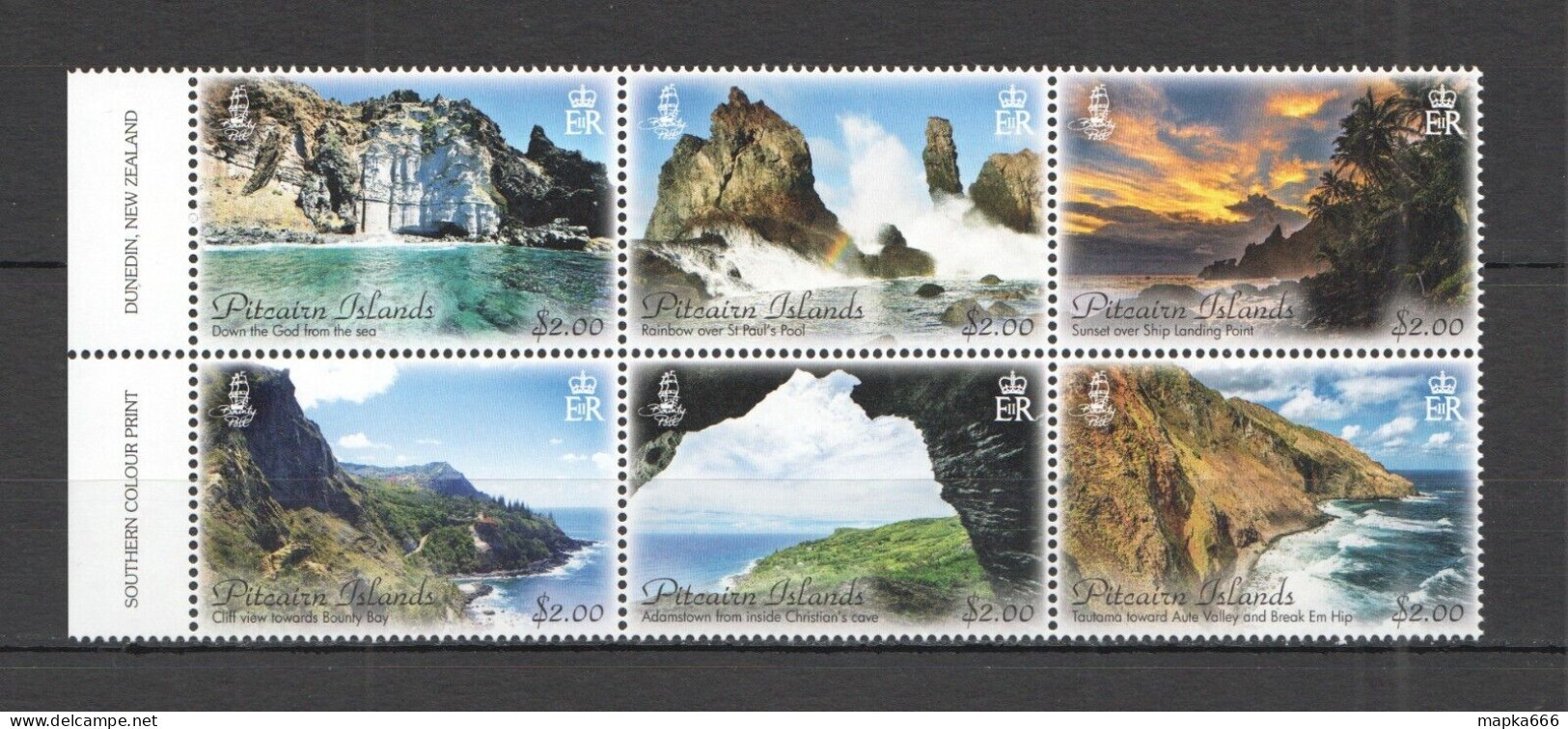 Ft160 2016 Pitcairn Islands Landscapes Marine Life #957-62 Michel 24 Euro Mnh - Vie Marine