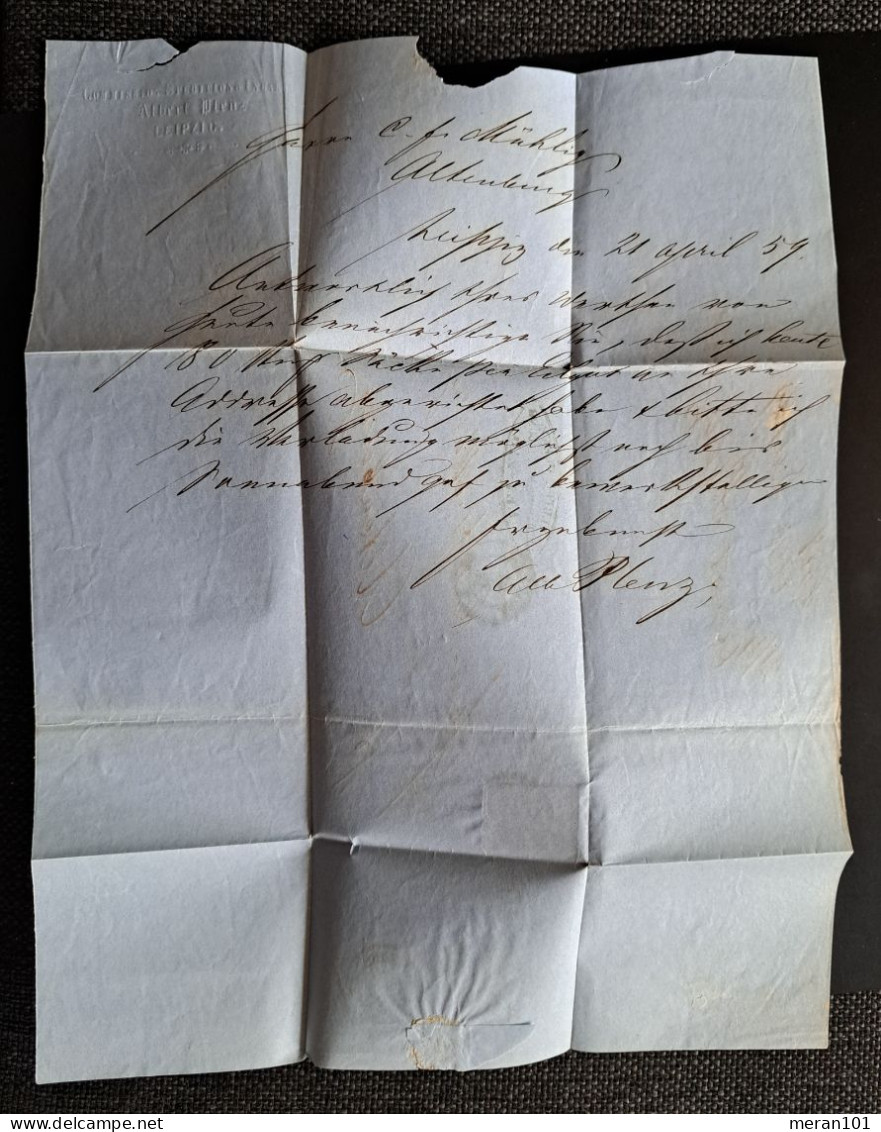 Sachsen 1859, Brief Mit Inhalt LEIPZIG Nach Altenburg - Saxe