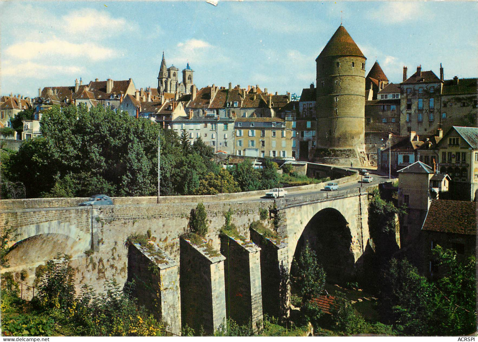 SEMUR EN AUXOIS Vue Generale Le Pont Et La Tour De L Orle D Or 18( Scan Recto Verso)MF2790 - Semur