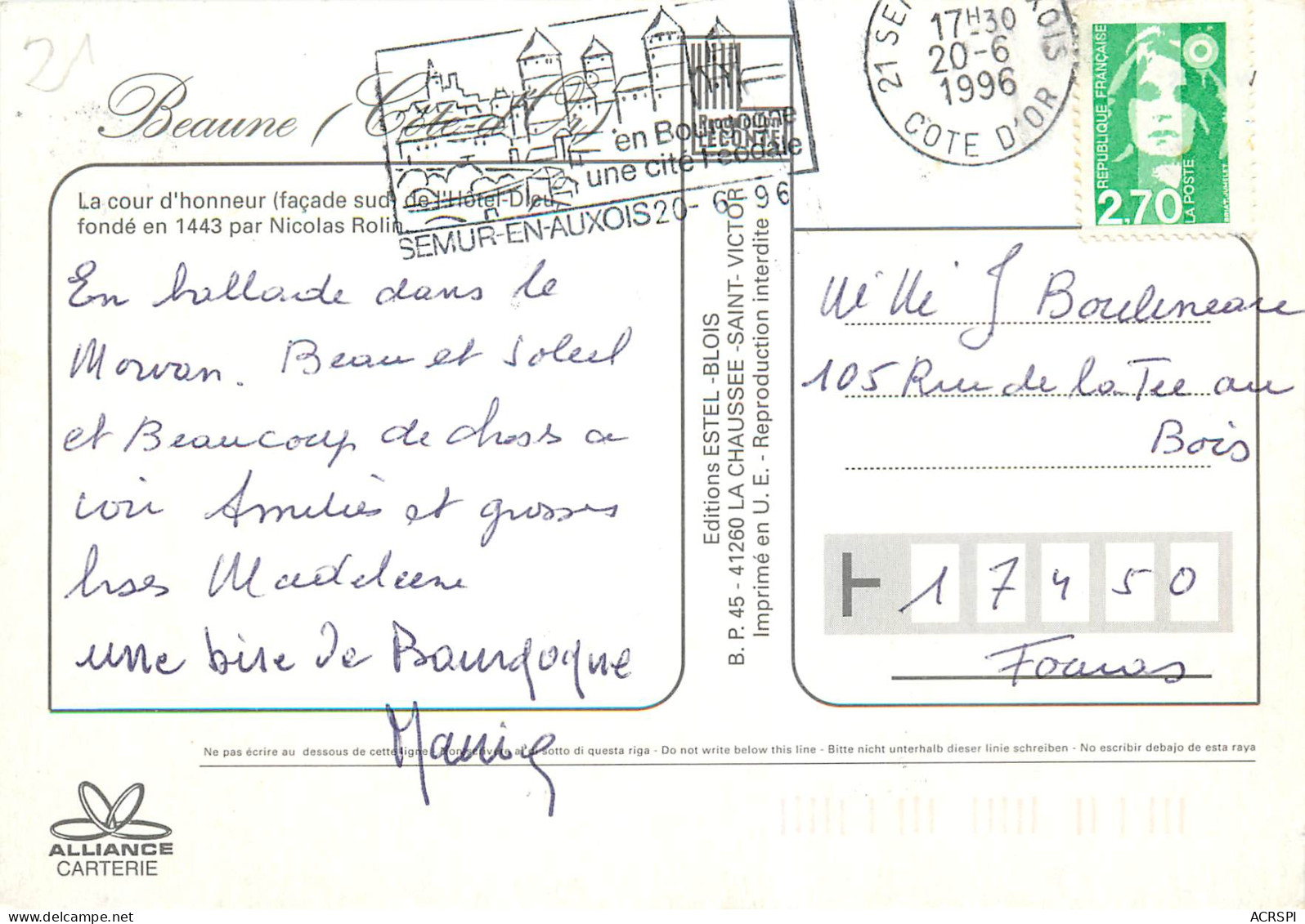 BEAUNE La Cour D Honneur 19( Scan Recto Verso)MF2790 - Beaune