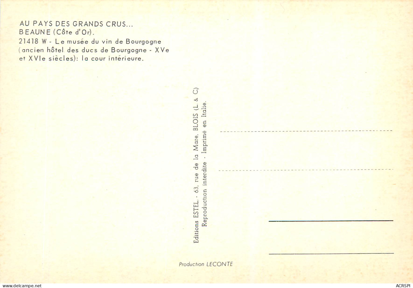 BEAUNE Le Musee Du Vin De Bourgogne 8(scan Recto Verso)MF2790 - Beaune