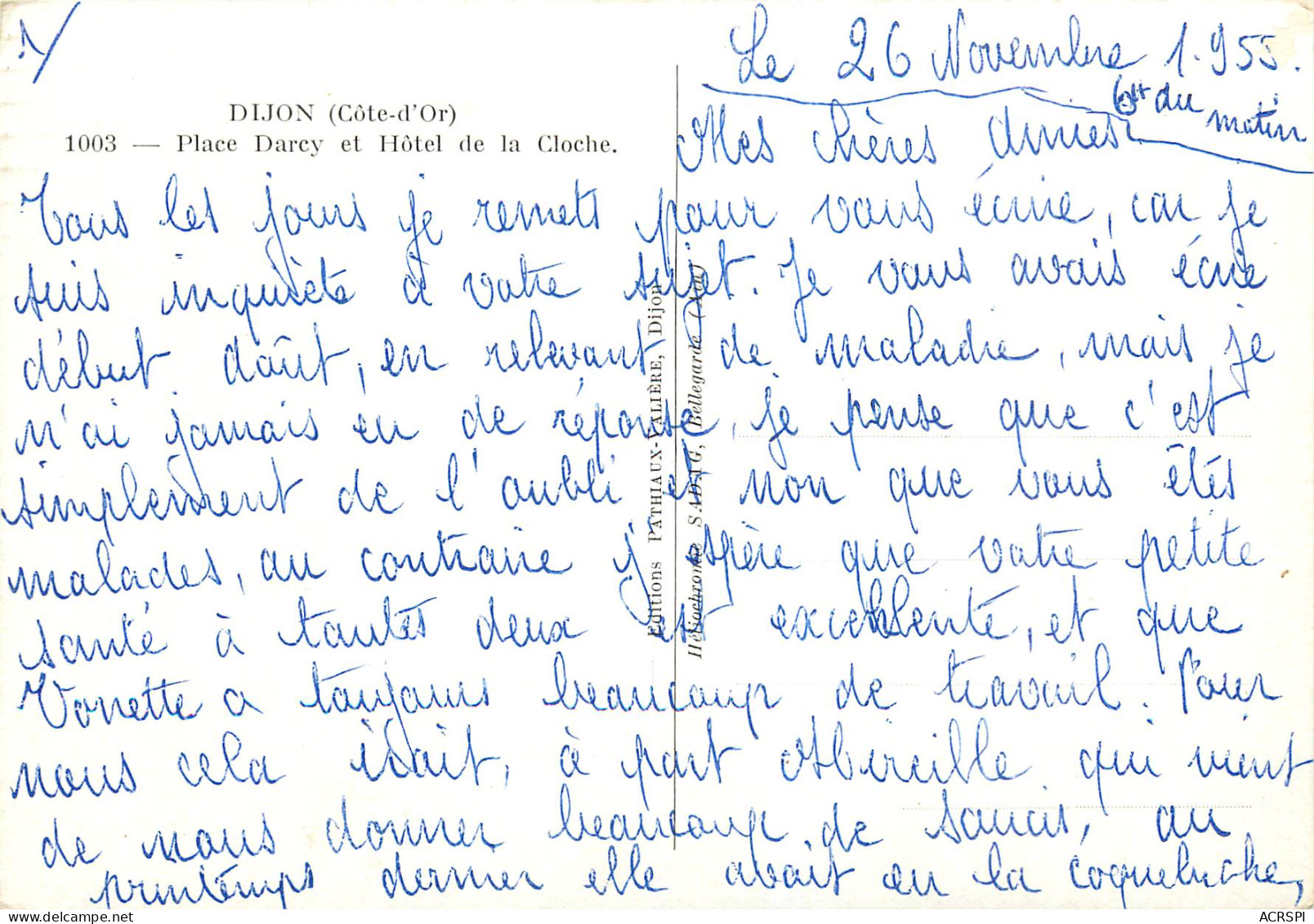 DIJON Place Darcy Et Hotel De La Cloche 28(scan Recto Verso)MF2791 - Dijon