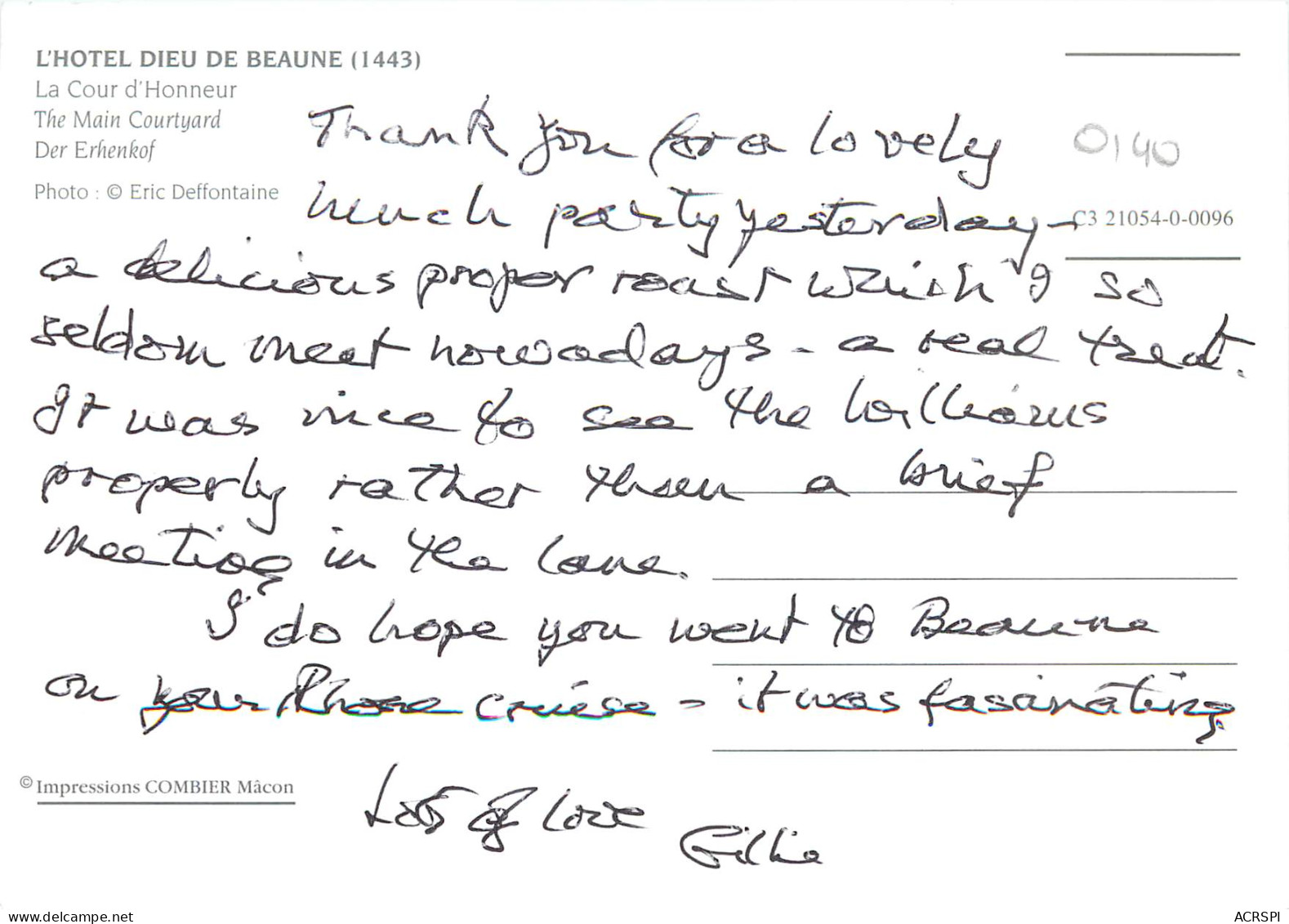 BEAUNEla Cour D Honneur 19(scan Recto Verso)MF2791 - Beaune