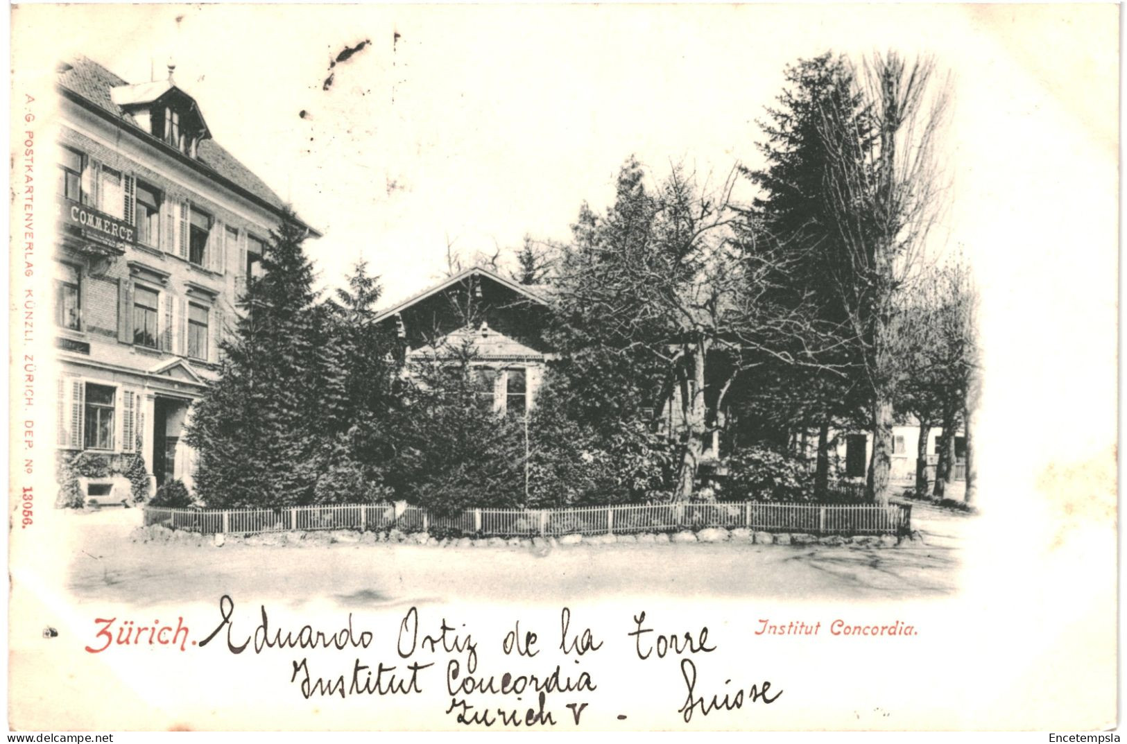 CPA Carte Postale Suisse Zurich Institut Concordia 1903  VM80300 - Zürich