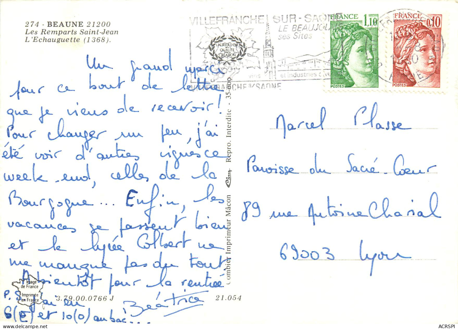 BEAUNE Les Remparts Saint Jean 6(scan Recto Verso)MF2792 - Beaune