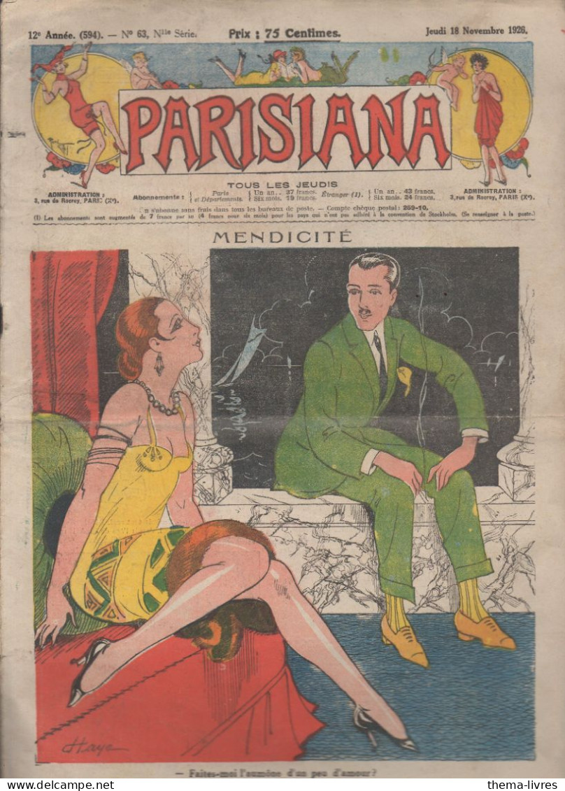 Revue  PARISIANA  N°63, Novembre 1926  (CAT7173) - Humour