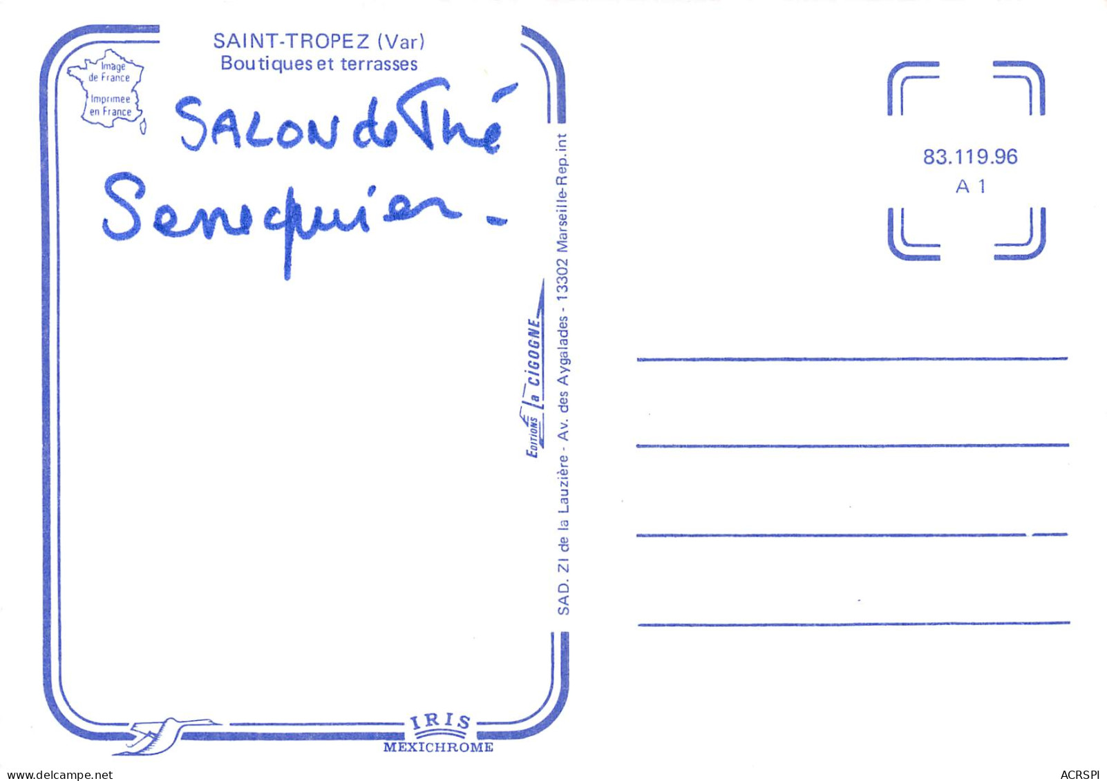 SAINT TROPEZ  Boutiques Et Terrasses Le Tabac Du Port Et Le Salon De Thé Le SENEQUIER  33 (scan Recto Verso)MF2794TER - Saint-Tropez