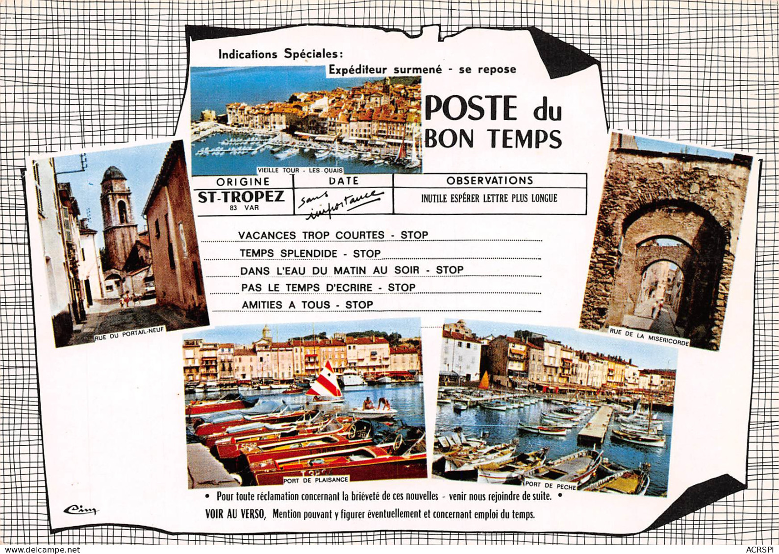 SAINT TROPEZ  Multivue Souvenir Et TELEGRAMME  49 (scan Recto Verso)MF2794TER - Saint-Tropez