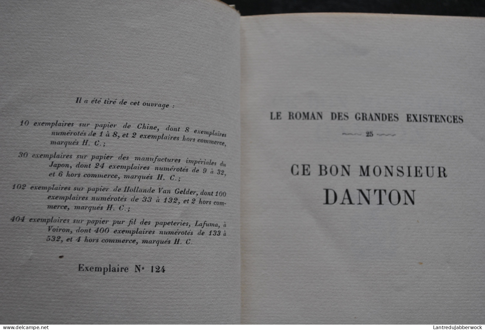 Jacques ROUJON Ce Bon Monsieur Danton Plon 1929 Tirage Limité 124/532 Révolution Louis XVI Girondins RARE - History