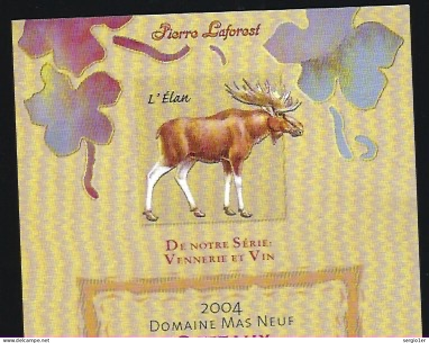 Etiquette Vin Coteaux Du Languedoc Domaine De Mas Neuf 2004  L'élan - Languedoc-Roussillon