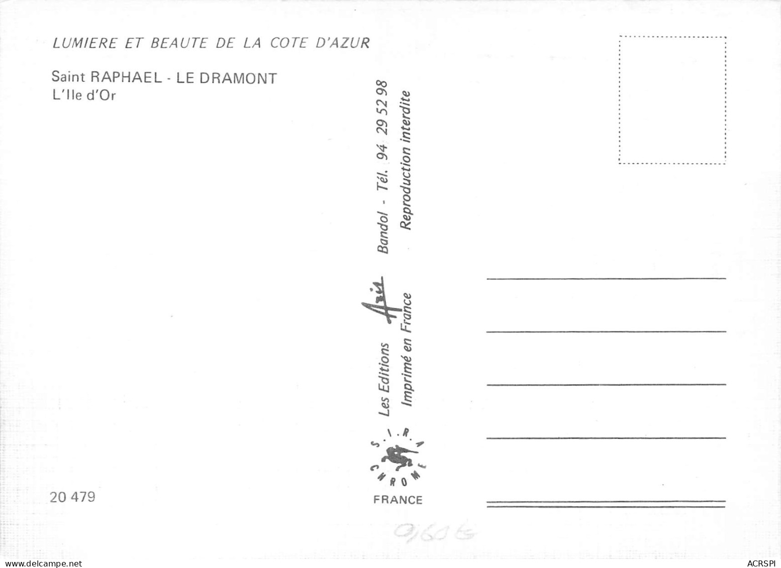 SAINT RAPHAEL  LE DRAMONT L'île D'Or   5 (scan Recto Verso)MF2795 - Saint-Raphaël