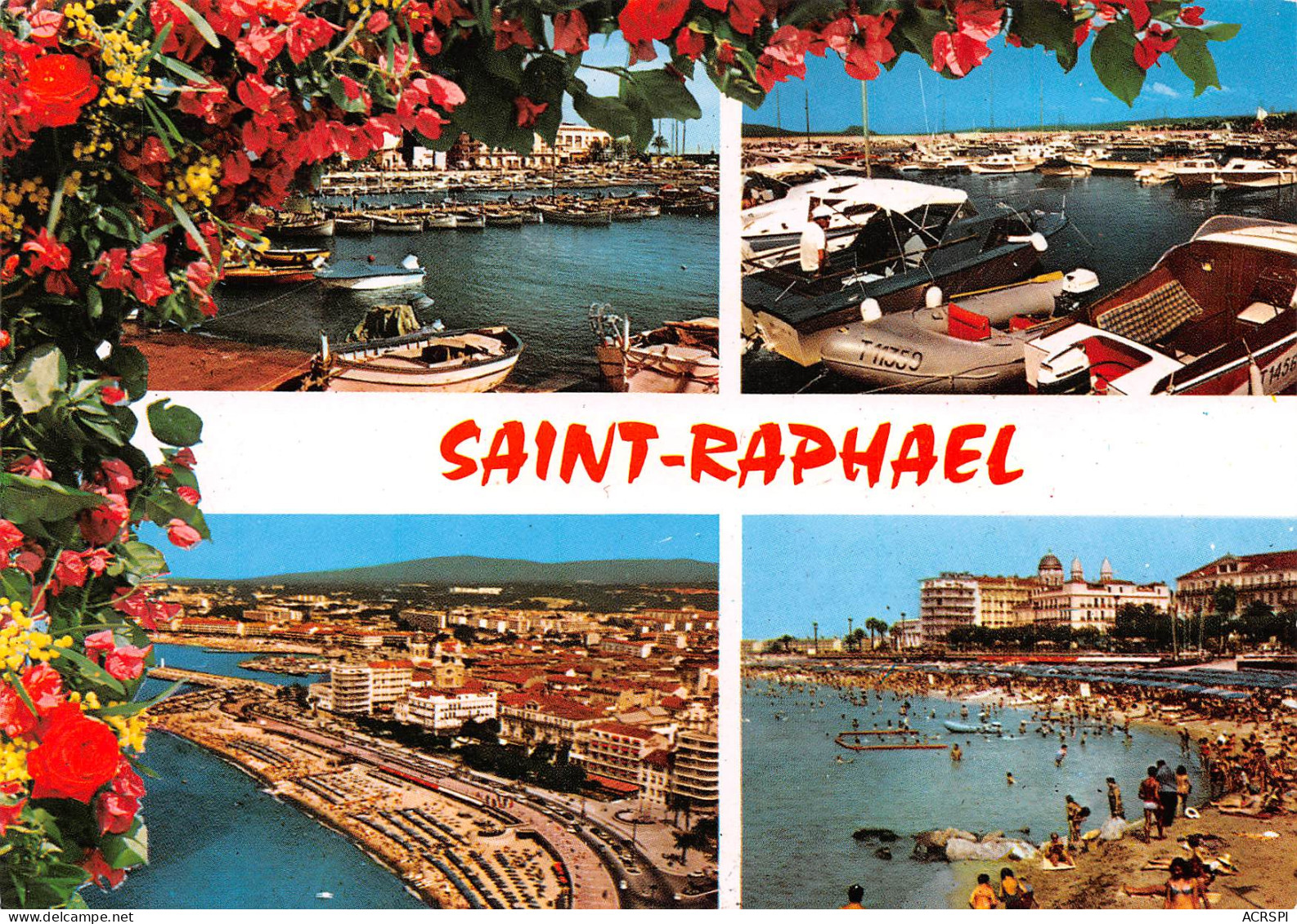 SAINT RAPHAEL  Cathédrale Plage Vue Aérienne Et Nouveau Port   Multivue  44 (scan Recto Verso)MF2795 - Saint-Raphaël