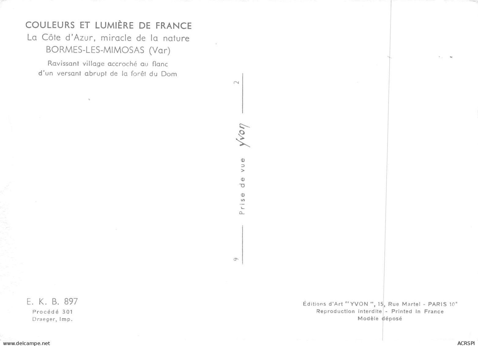 BORMES LES MIMOSAS  Vue Générale Panoramique Foret Du DOM  8 (scan Recto Verso)MF2795BIS - Bormes-les-Mimosas
