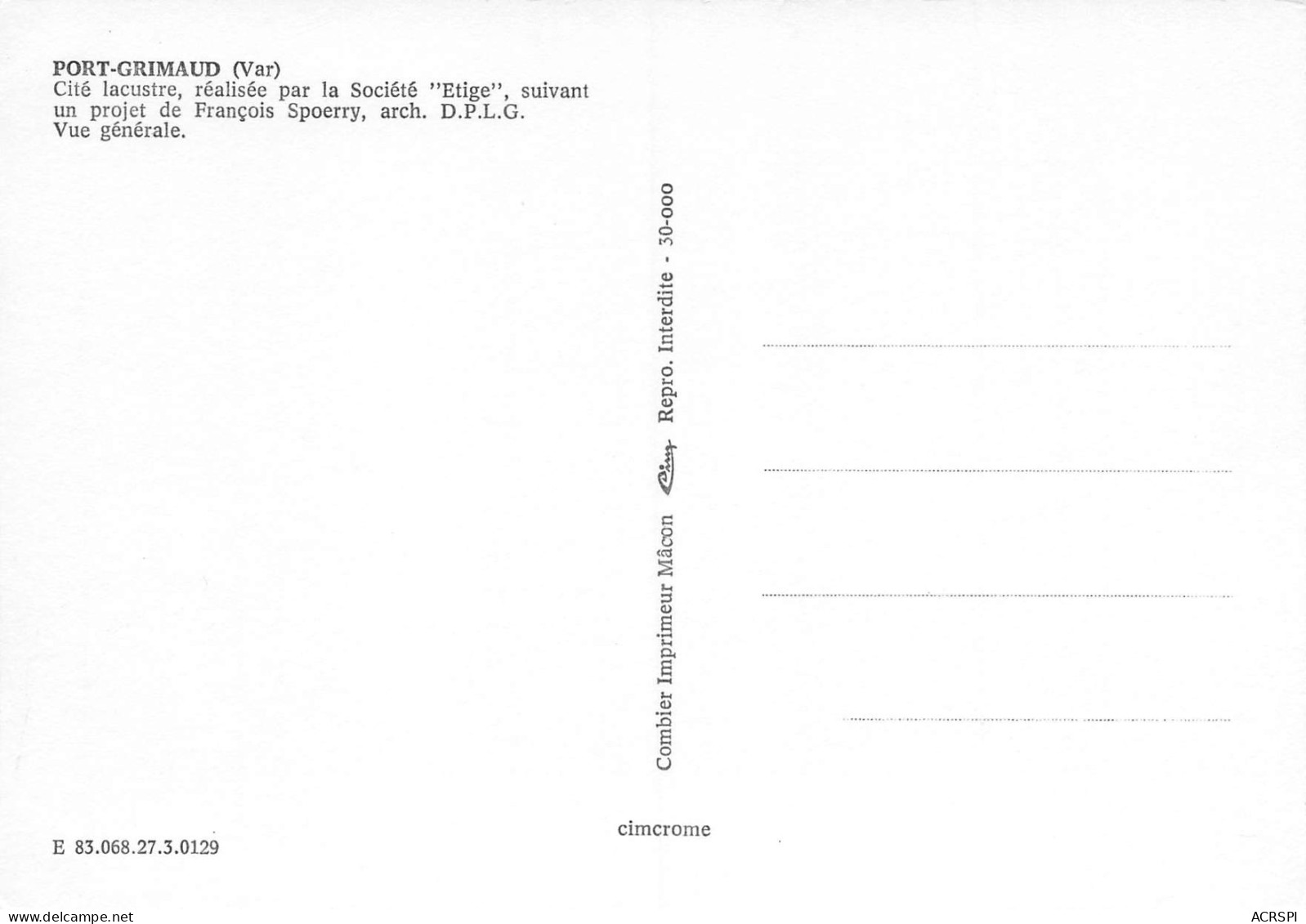 PORT GRIMAUD  Vue Générale 11 (scan Recto Verso)MF2795TER - Port Grimaud