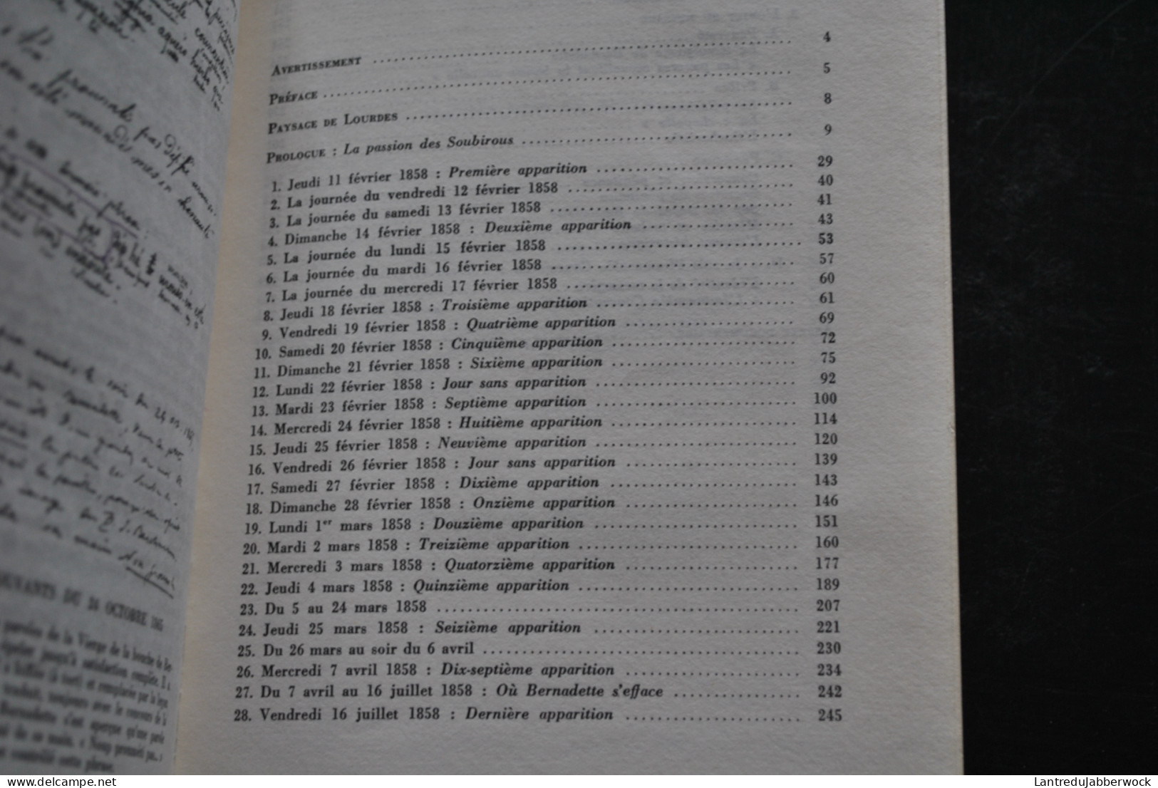 René LAURENTIN Les apparitions de Lourdes Document d'époque 1966 Tardhivail Soubirou Jacomet Marie Dufo Pomian Peyramale