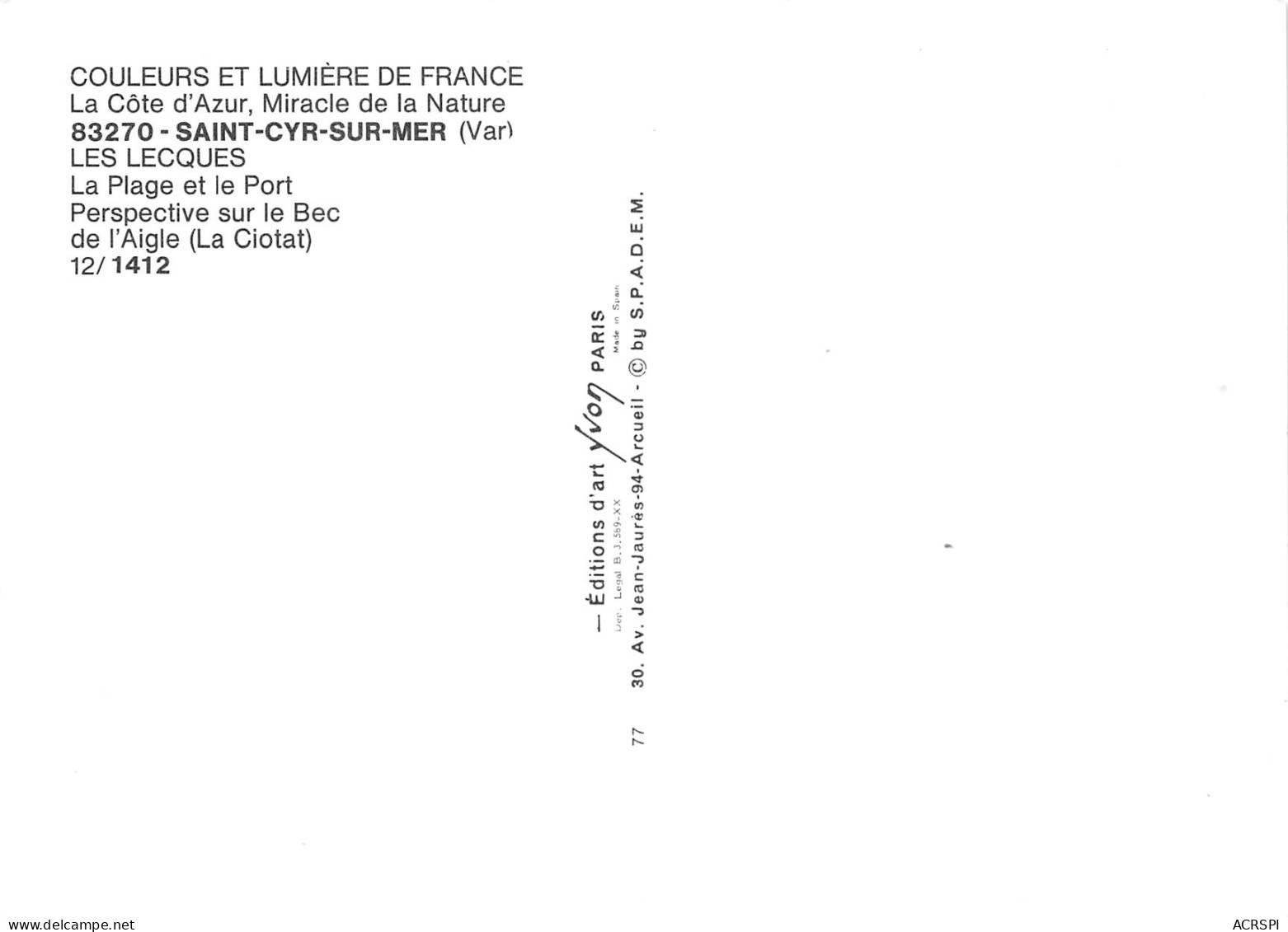 SAINT CYR SUR MER  Les Lecques La Plage Et Le Port  36 (scan Recto Verso)MF2795TER - Saint-Cyr-sur-Mer