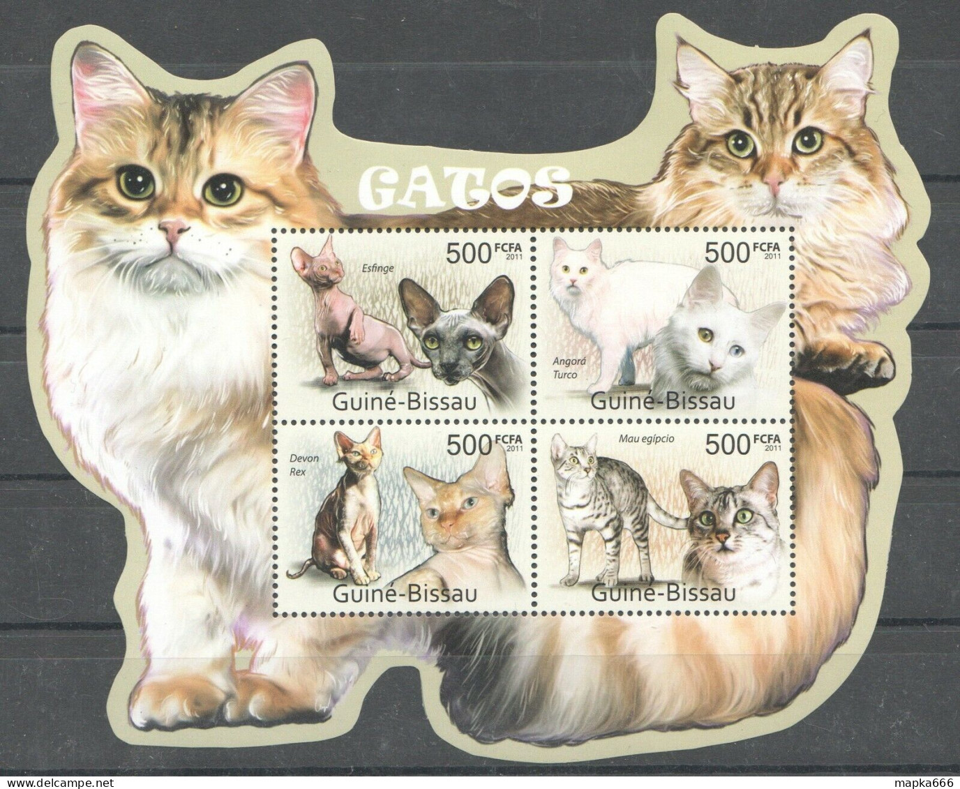 Bc651 2011 Guinea-Bissau Fauna Pets Cats Gatos Kb Mnh - Domestic Cats