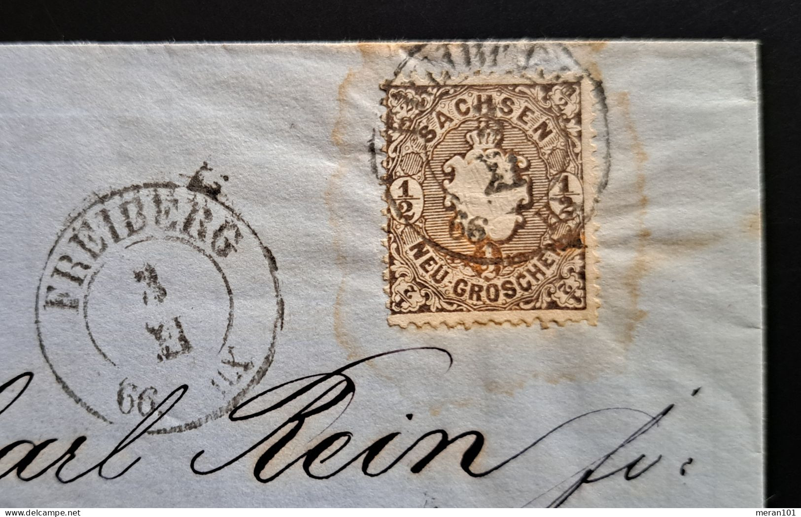 Sachsen 1866, Brief Mit Inhalt FREIBURG Nach Chemnitz - Saxe