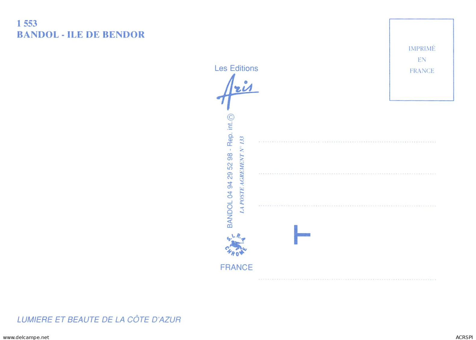 BANDOL  Vue Du Ciel   île De Bendor 8 (scan Recto Verso)MF2795VIC - Bandol