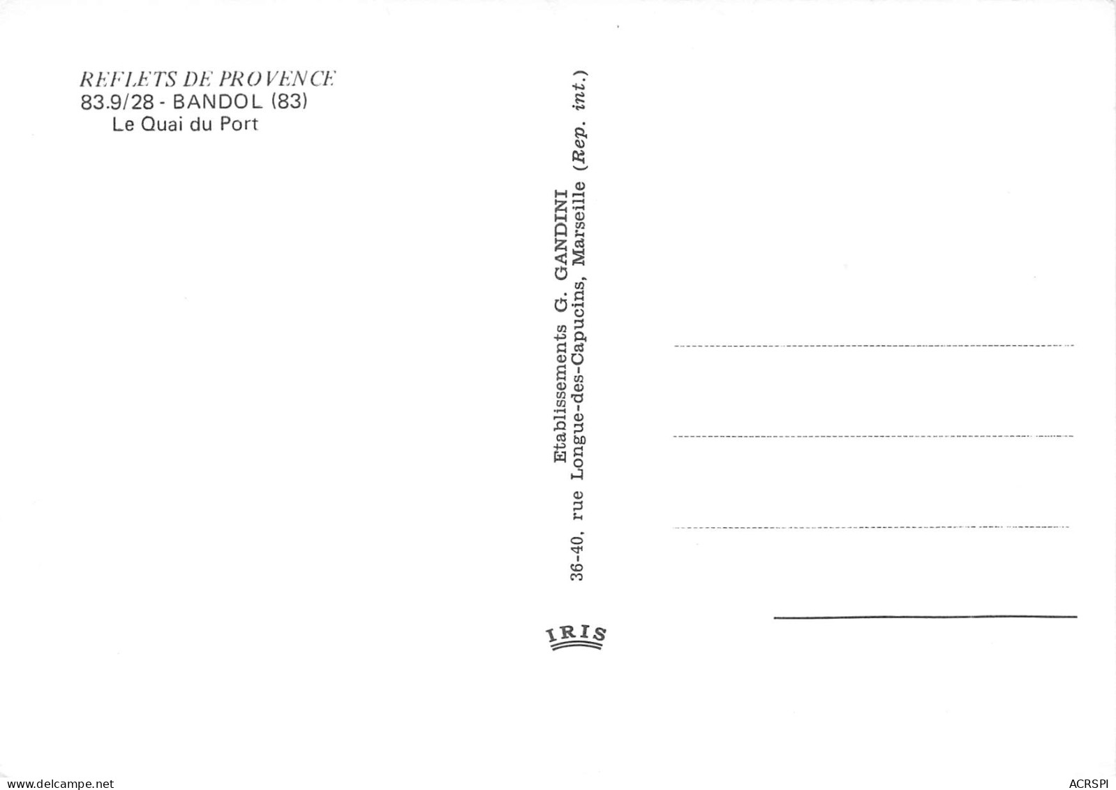BANDOL  Le Quai Du Port  21 (scan Recto Verso)MF2795VIC - Bandol