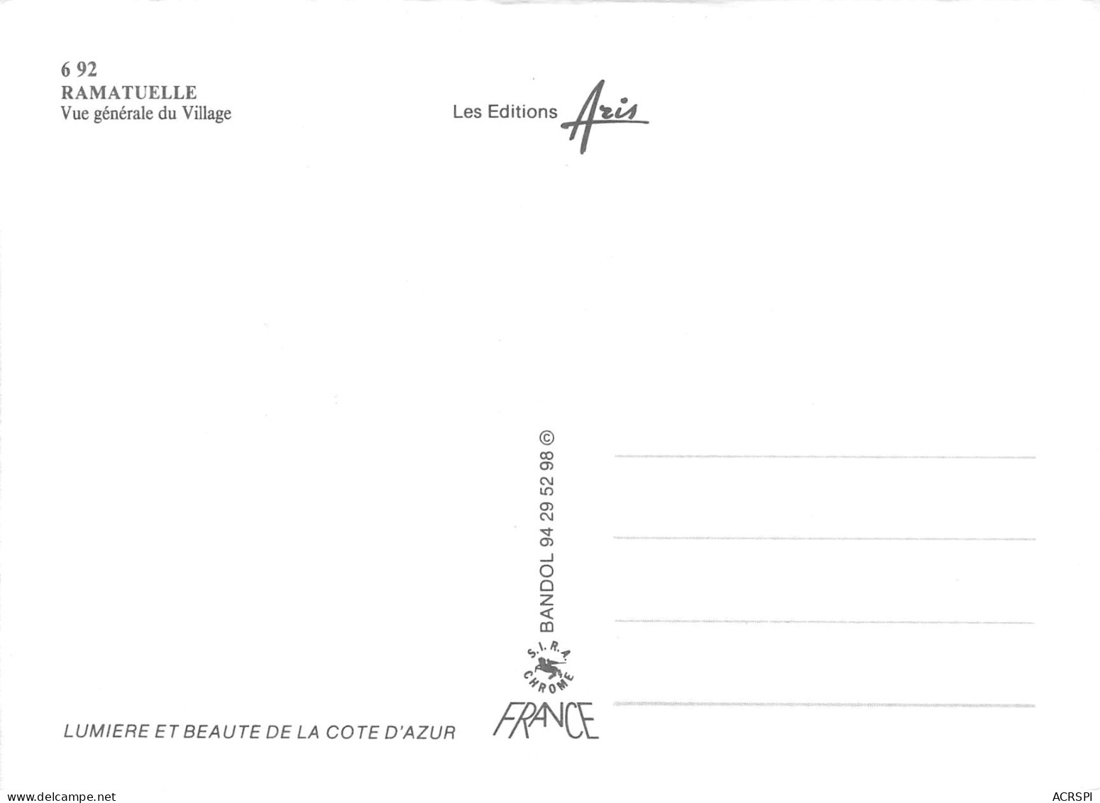 RAMATUELLE  Vue Générale Panoramique Du Village  36 (scan Recto Verso)MF2795VIC - Ramatuelle