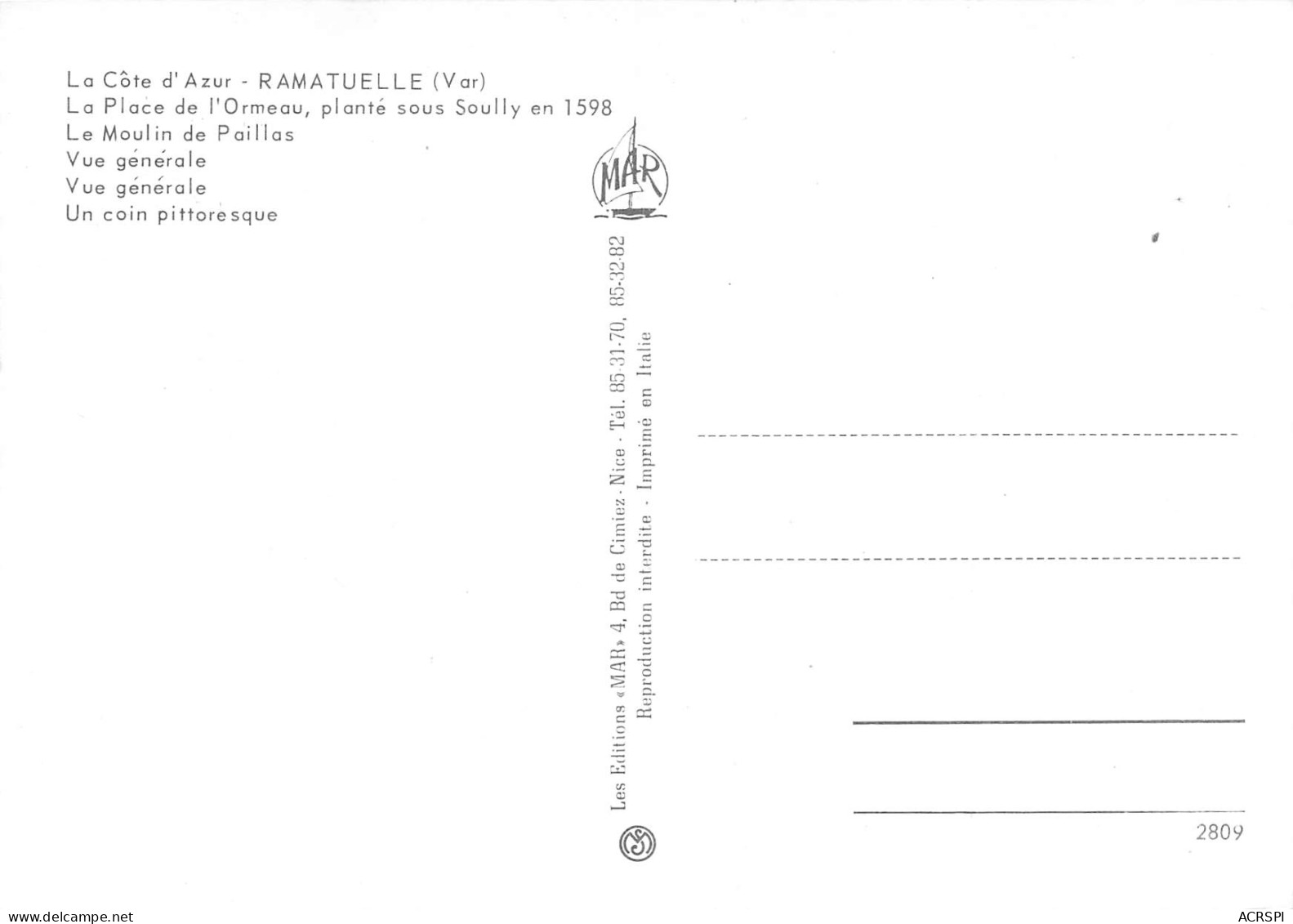 RAMATUELLE Multivue  39 (scan Recto Verso)MF2795VIC - Ramatuelle