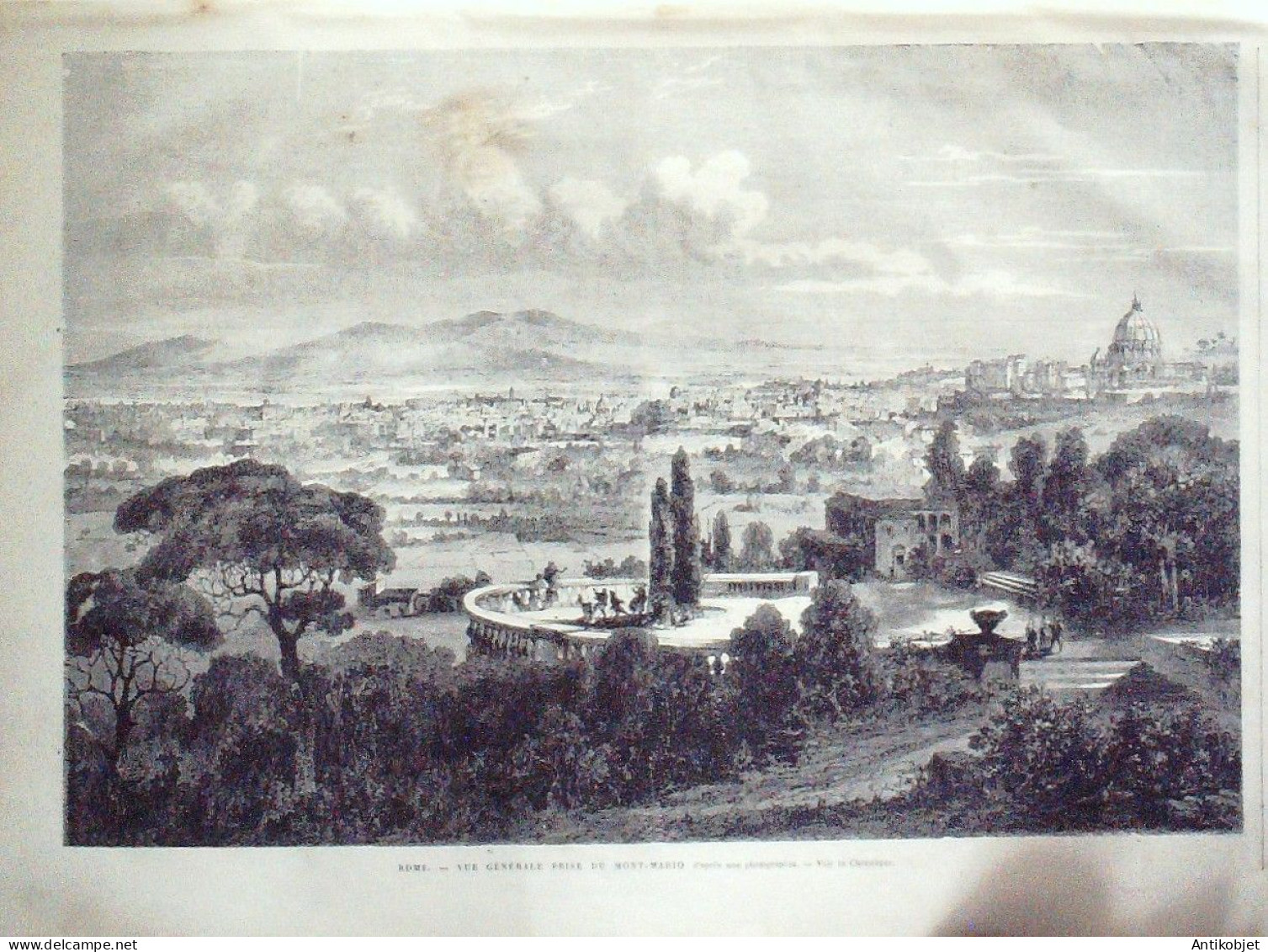 L'Univers Illustré 1871 N° 837 Rome Mont-Mario Monte-Cavallo Irlandegénéral Cremer - 1850 - 1899