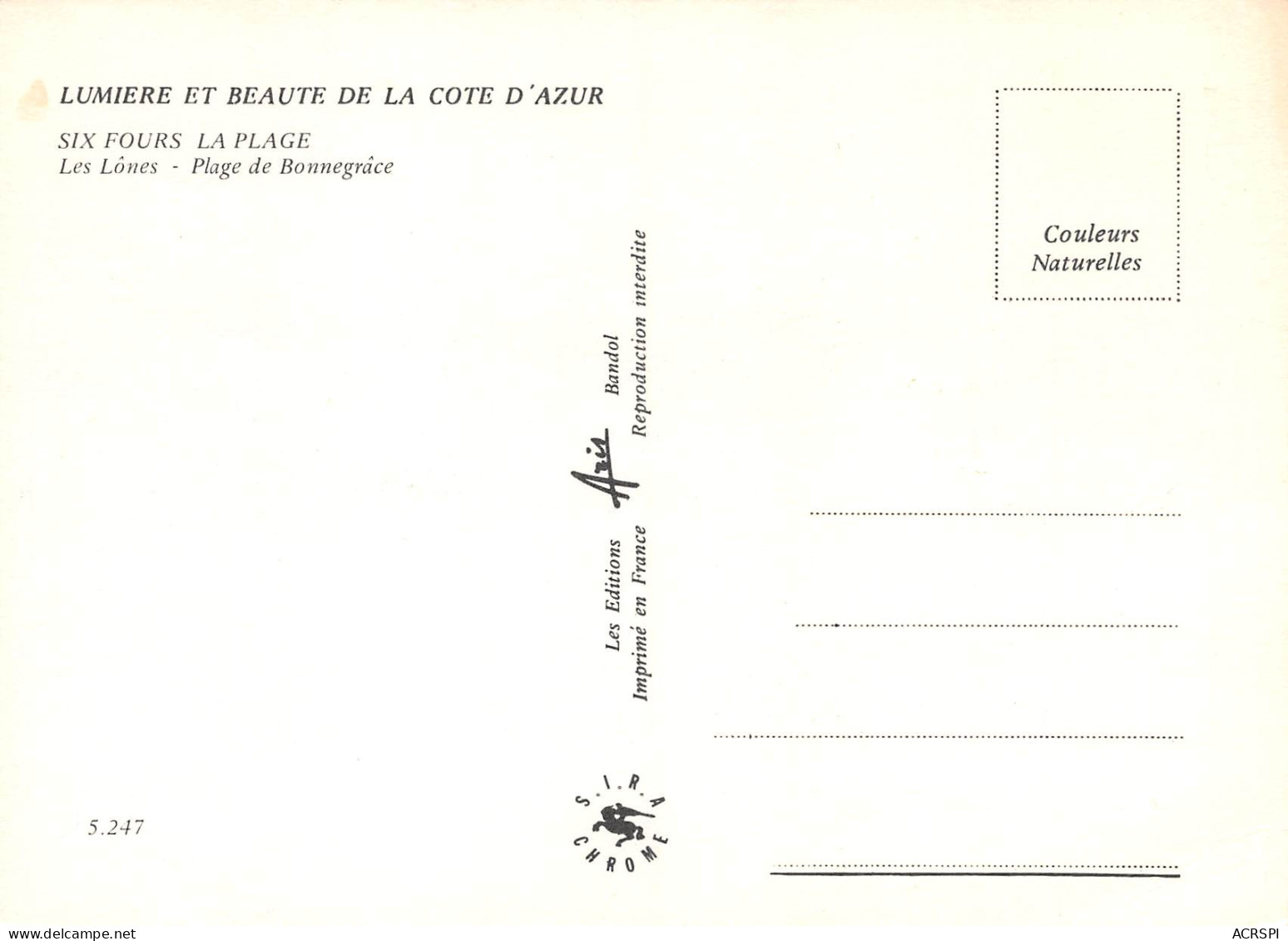 SIX FOURS LE BRUSC  Les Lones Plage De Bonnegrace   10 (scan Recto Verso)MF2796 - Six-Fours-les-Plages