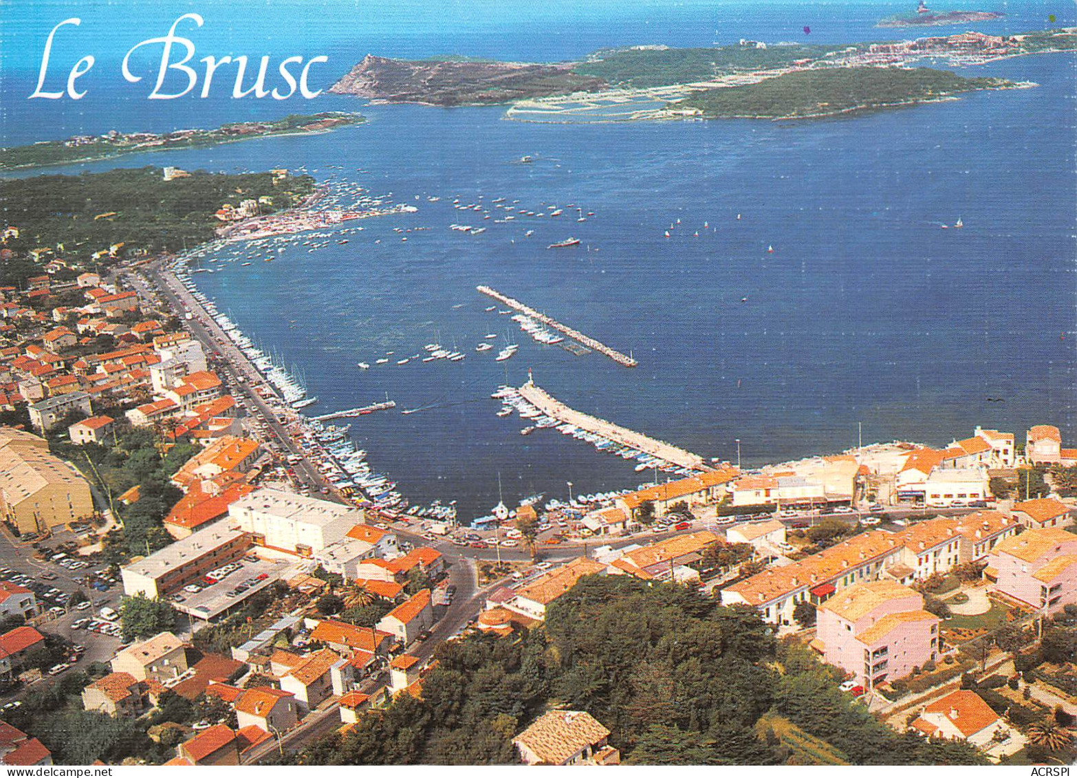 SIX FOURS LES PLAGES LE BRUSC Vue Aérienne Et Perspective Sur Lîle Des Embiez   14 (scan Recto Verso)MF2796 - Six-Fours-les-Plages