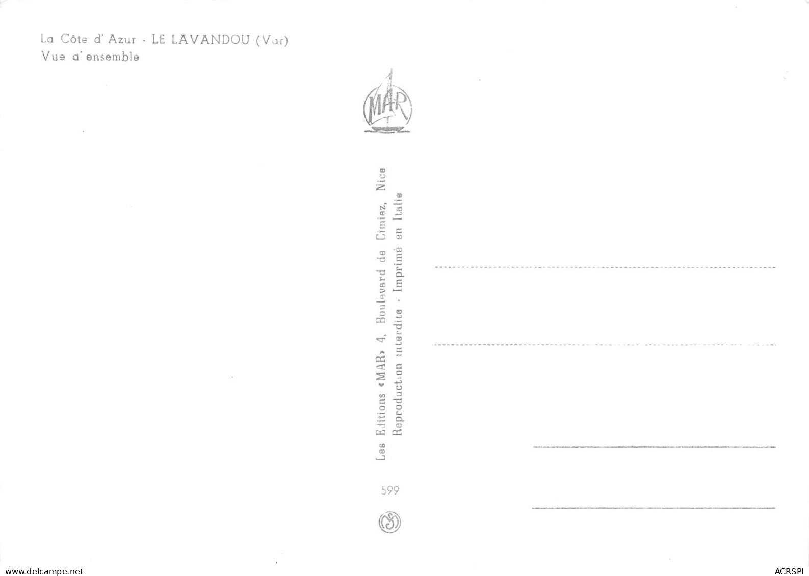 83 LE LAVANDOU Vue D'ensemble  40  (scan Recto Verso)MF2796 - Le Lavandou