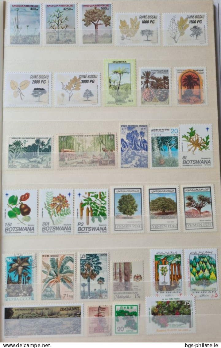 Collection de timbres sur le thème des Arbres.