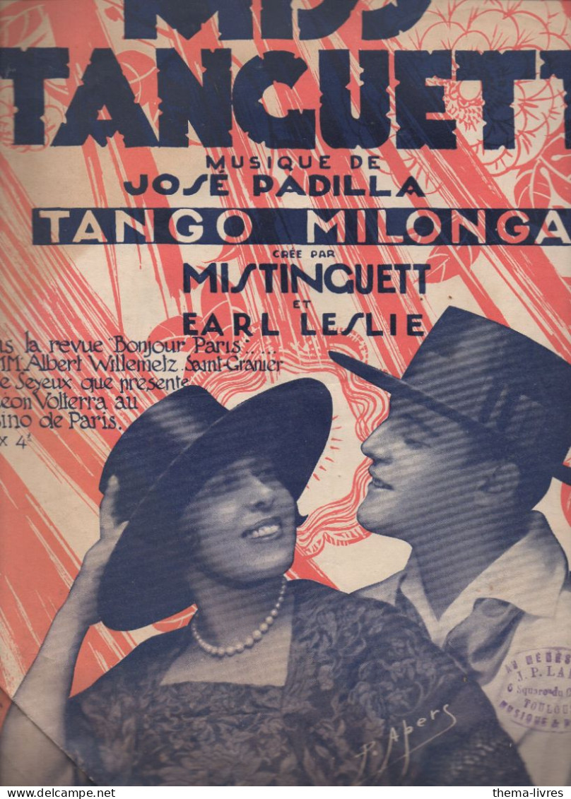 Gande Partition  MISS TANGUETT     Créée Par Mistinguett   1924  (CAT7174) - Andere & Zonder Classificatie