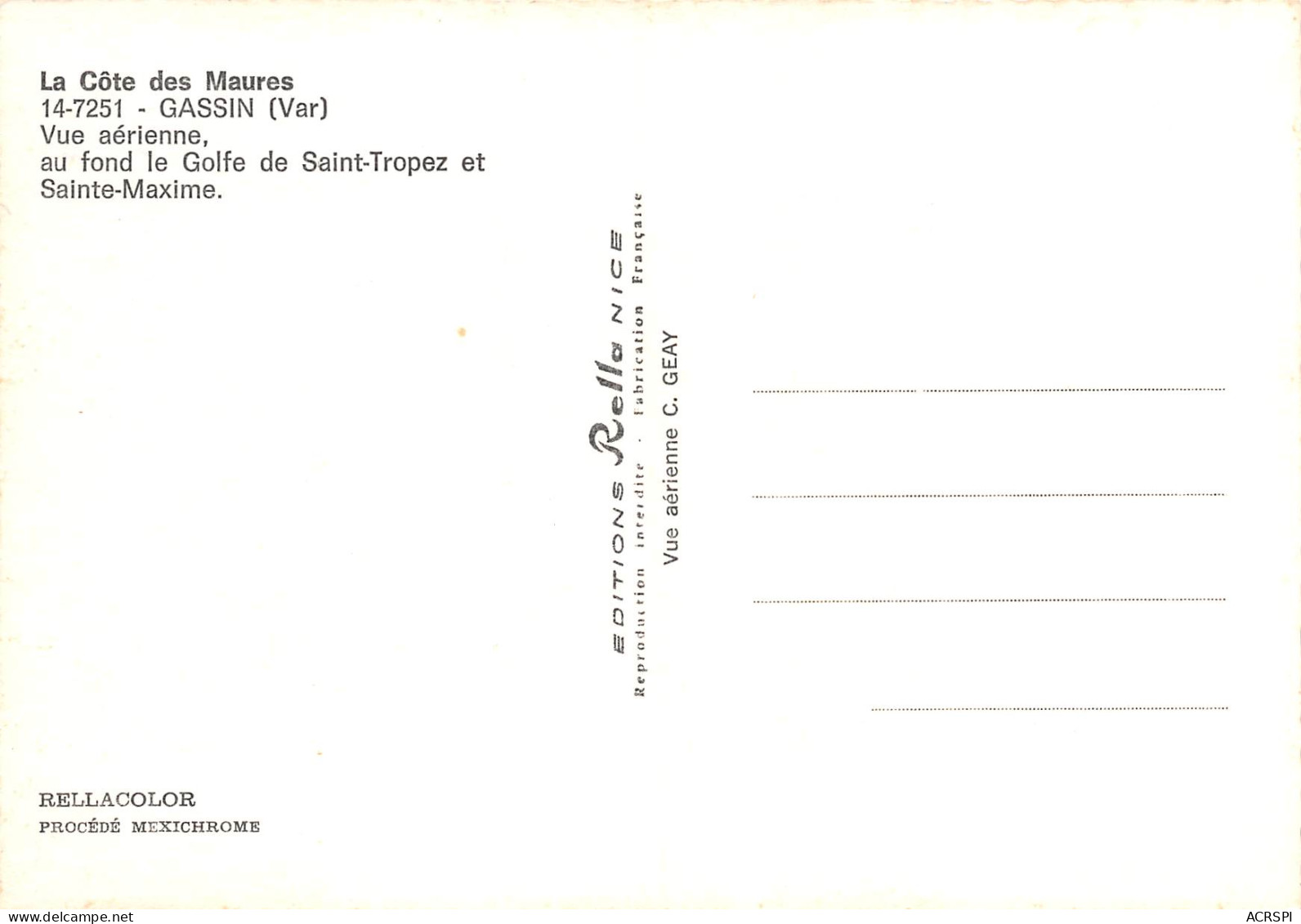 83 GASSIN Vue Générale Aérienne Et Golfe De St Tropez  29 (scan Recto Verso)MF2796BIS - Saint-Tropez