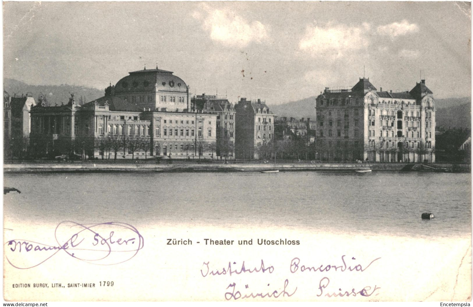 CPA Carte Postale Suisse Zurich Theater Und Utosschloss 1903  VM80301 - Zürich