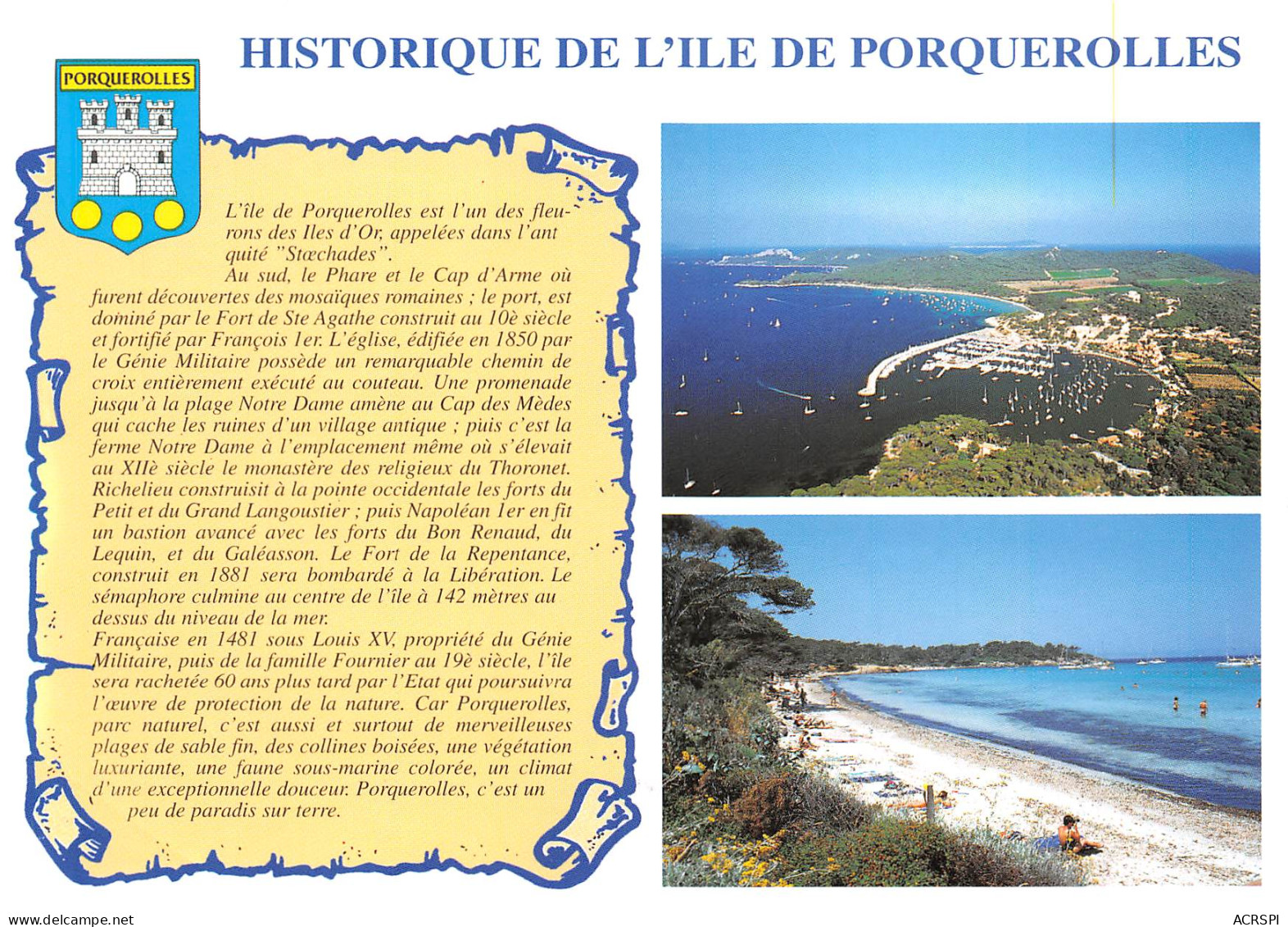 83 HYERES LES PALMIERS Ile De Porquerolles Historique  53 (scan Recto Verso)MF2796TER - Hyeres