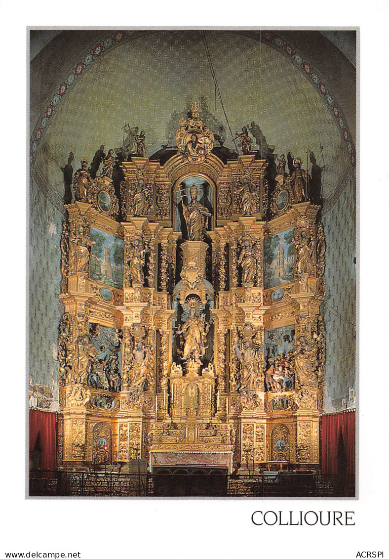 COLLIOURE Intérieur De L'église Le Rétable  En Bois  Doré  4 (scan Recto Verso)MF2796VIC - Collioure