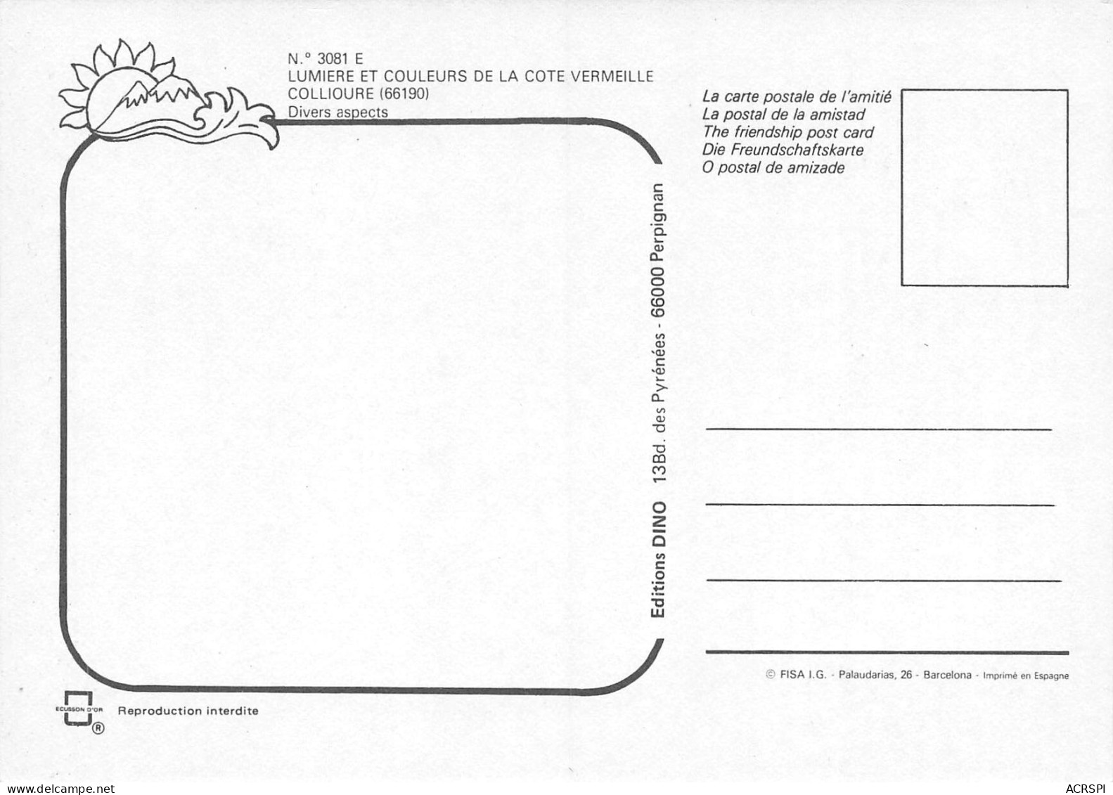 COLLIOURE  Multivue Divers Aspects  14 (scan Recto Verso)MF2796VIC - Collioure