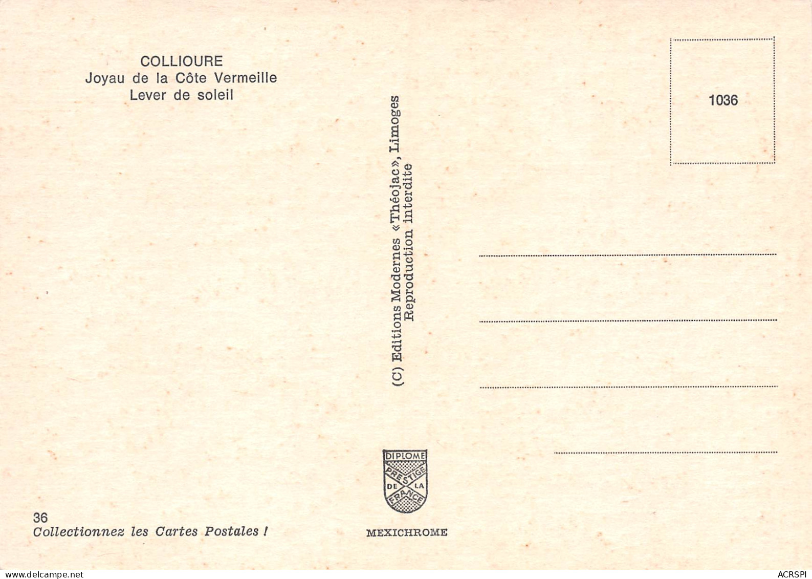 COLLIOURE  Le Lever Du Soleil   25 (scan Recto Verso)MF2796VIC - Collioure