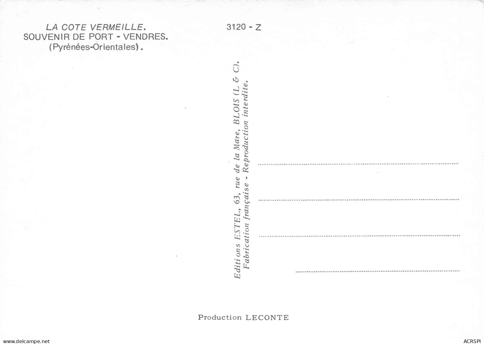 66 PORT VENDRES  Souvenir  47 (scan Recto Verso)MF2796VIC - Port Vendres