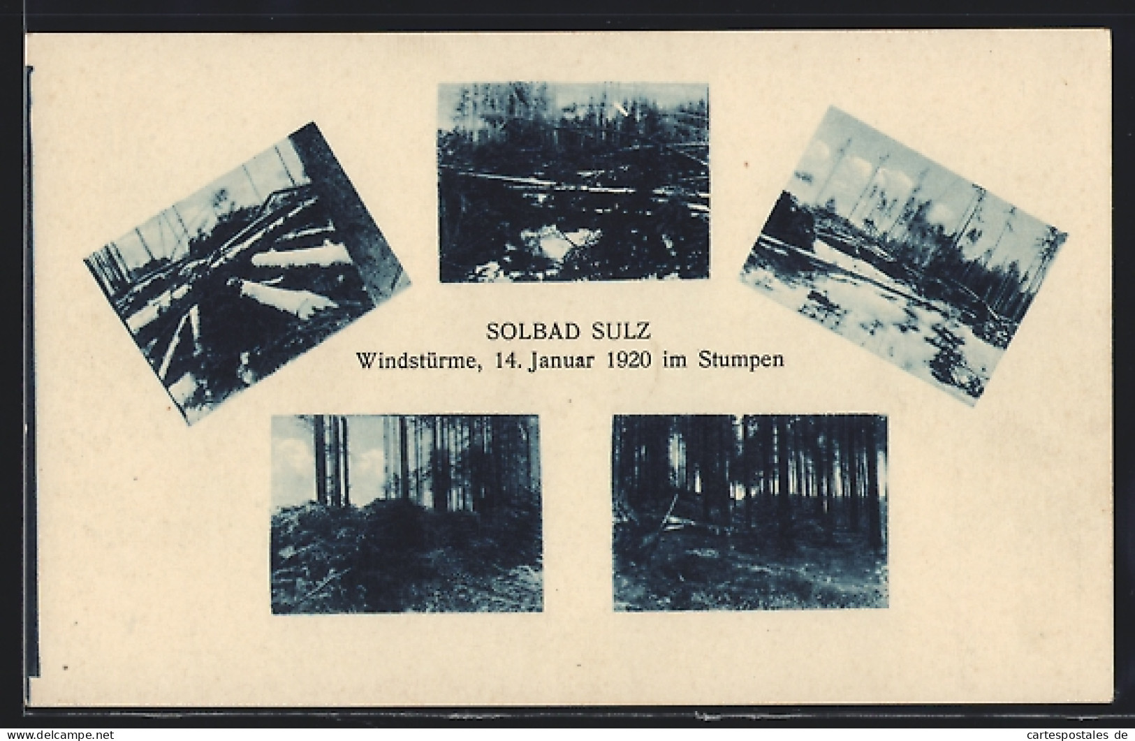 AK Bad Sulz, Windstürme Am 14. Janurar 1920 Im Stumpen  - Overstromingen