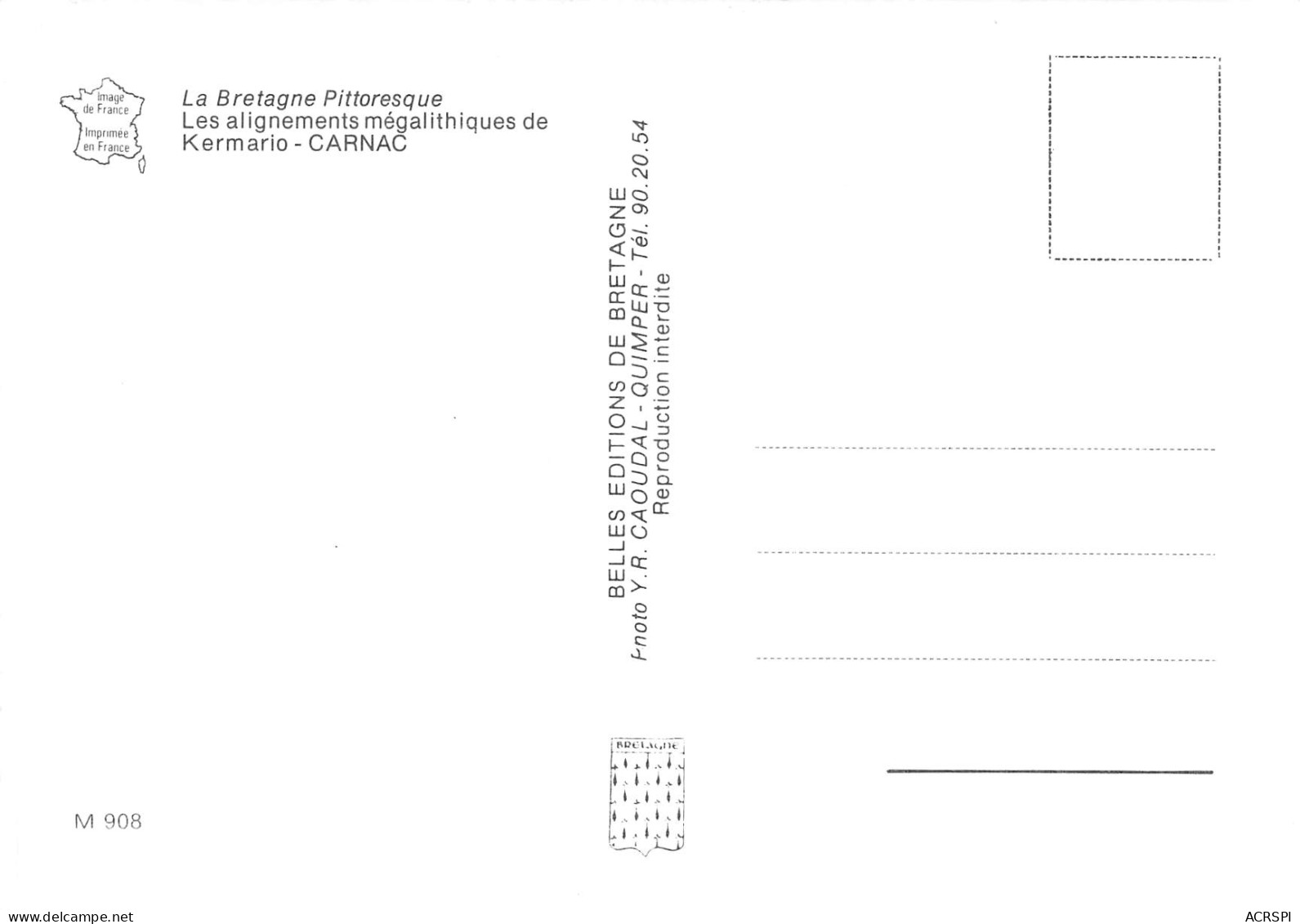 CARNAC  Alignement De KERMARIO  Menhirs  47 (scan Recto Verso)MF2797VIC - Carnac
