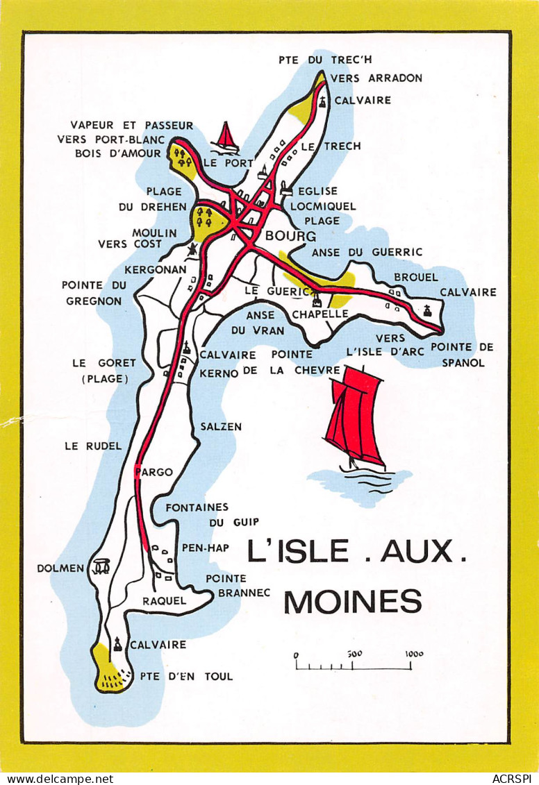 L' ILE AUX MOINES De La Pointe Du Trech à Pen-d'en Toul  17 (scan Recto Verso)MF2798 - Ile Aux Moines