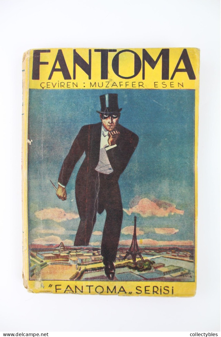 FANTOMAS Turkish Book Series 1940s COMPLETE SET 1-15 Marcel Allain FANTOMA Pierre Souvestre FREE SHIPPING Fantômas RARE - Old Books