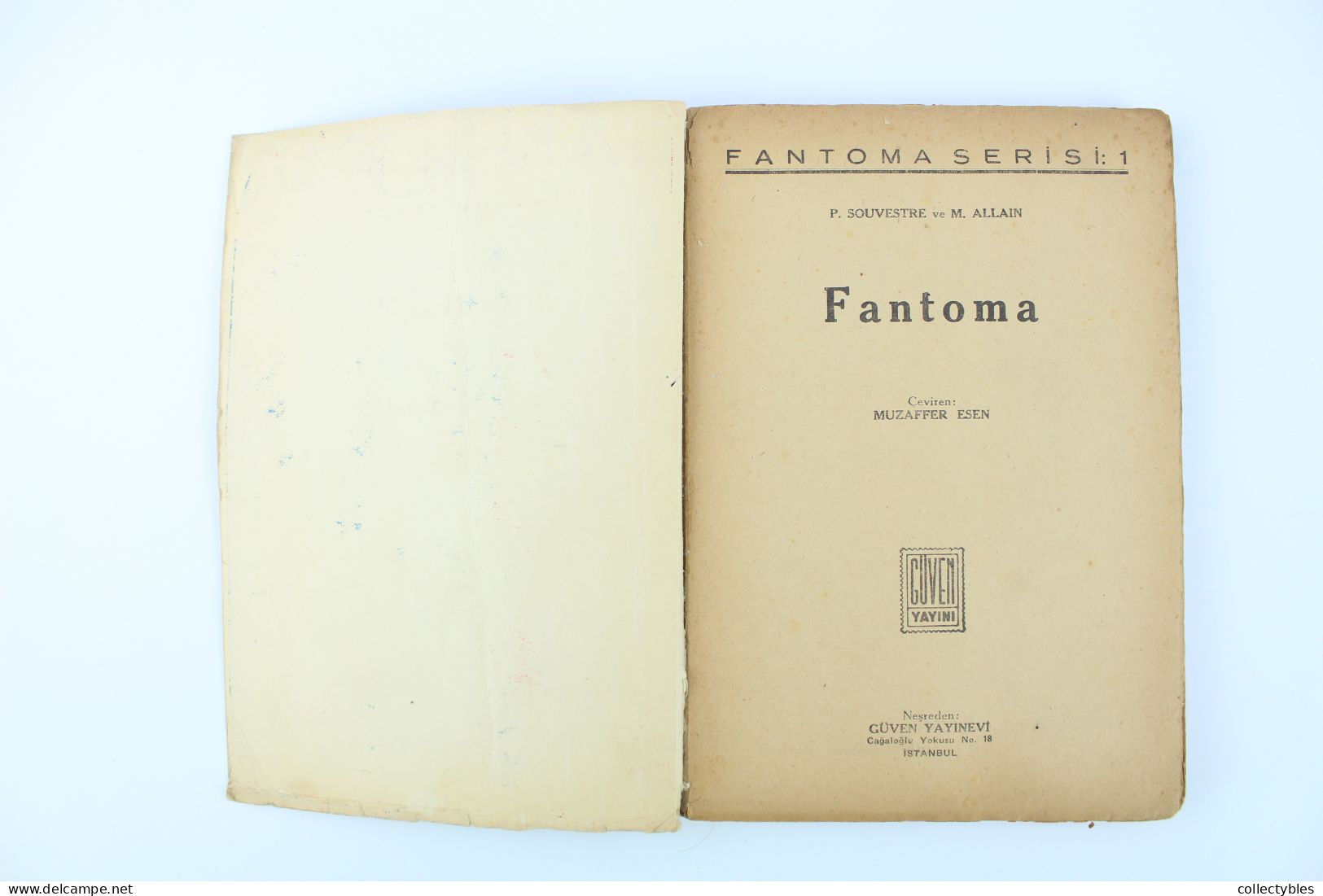 FANTOMAS Turkish Book Series 1940s COMPLETE SET 1-15 Marcel Allain FANTOMA Pierre Souvestre FREE SHIPPING Fantômas RARE