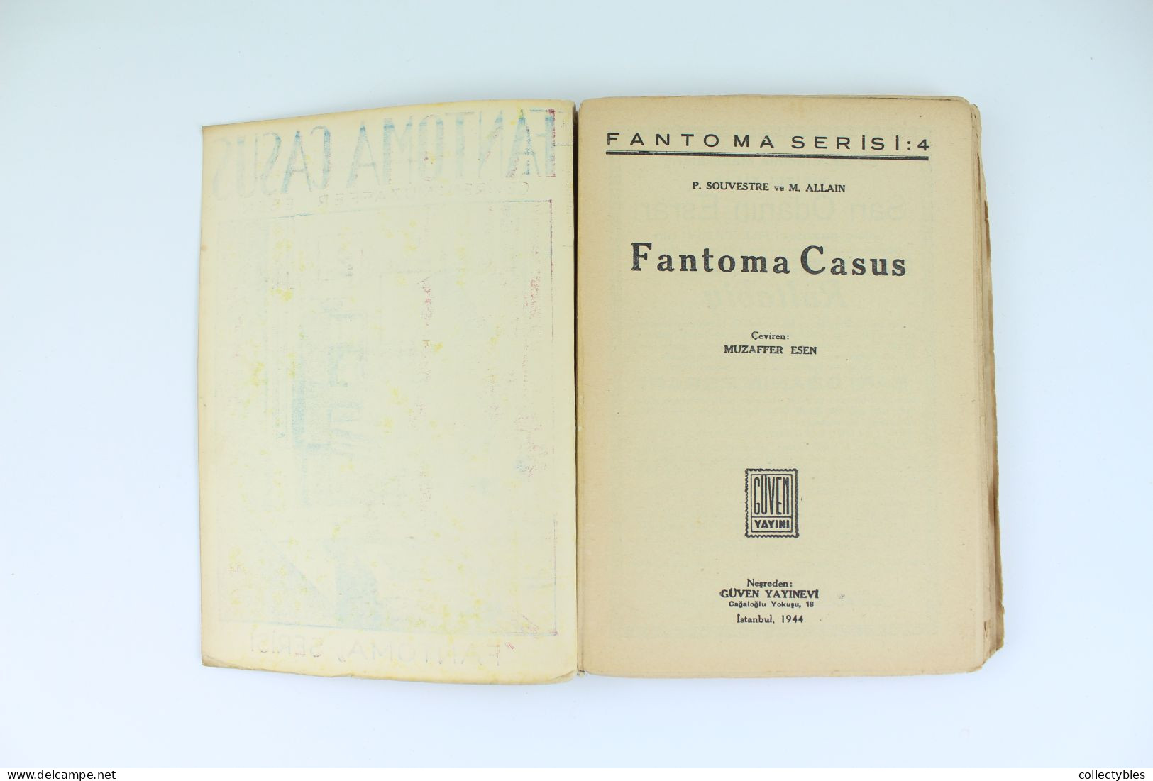 FANTOMAS Turkish Book Series 1940s COMPLETE SET 1-15 Marcel Allain FANTOMA Pierre Souvestre FREE SHIPPING Fantômas RARE