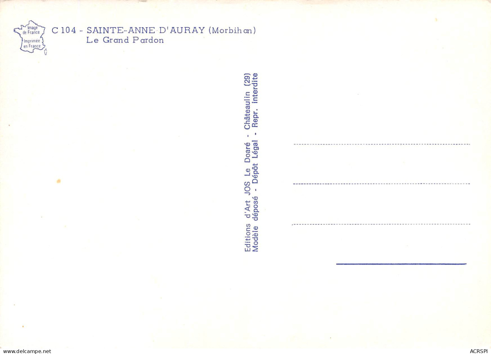 56 SAINTE ANNE D ' AURAY Le Grand Pardon  21 (scan Recto Verso)MF2798BIS - Sainte Anne D'Auray