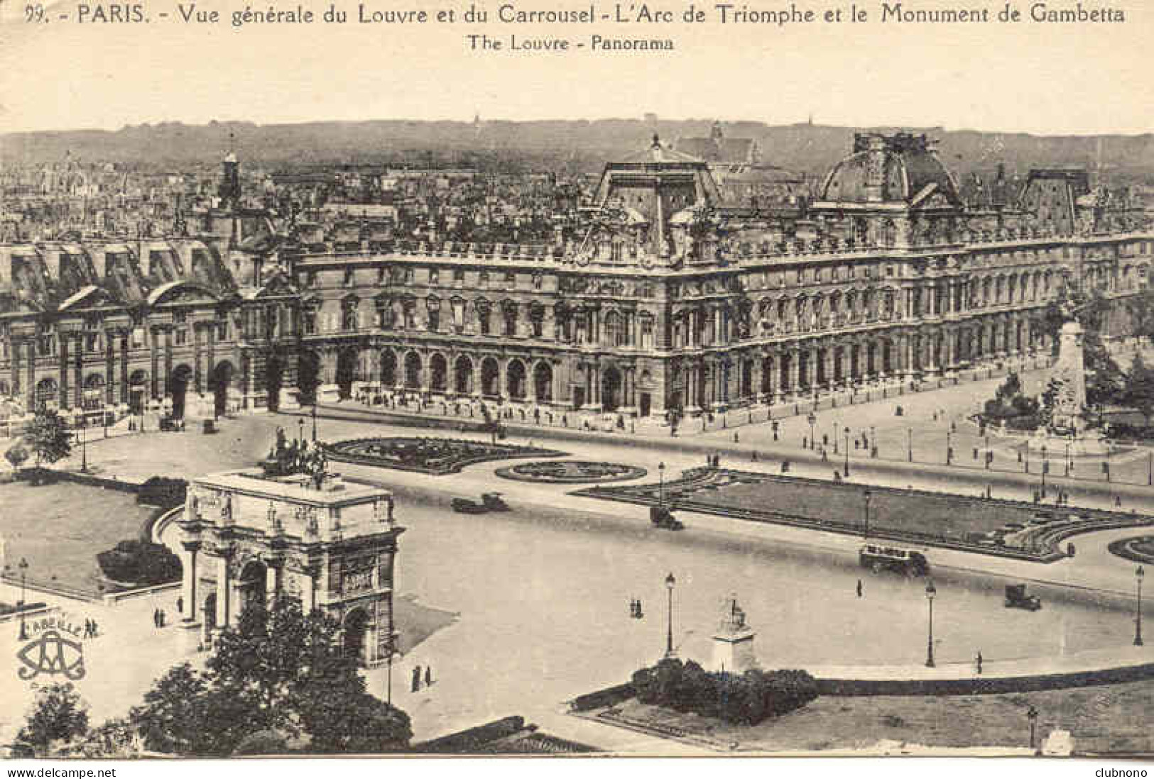 CPA - PARIS - VUE GENERALE DU LOUVRE ET DU CARROUSSEL (INTERESSANT CLICHE) - Panorama's